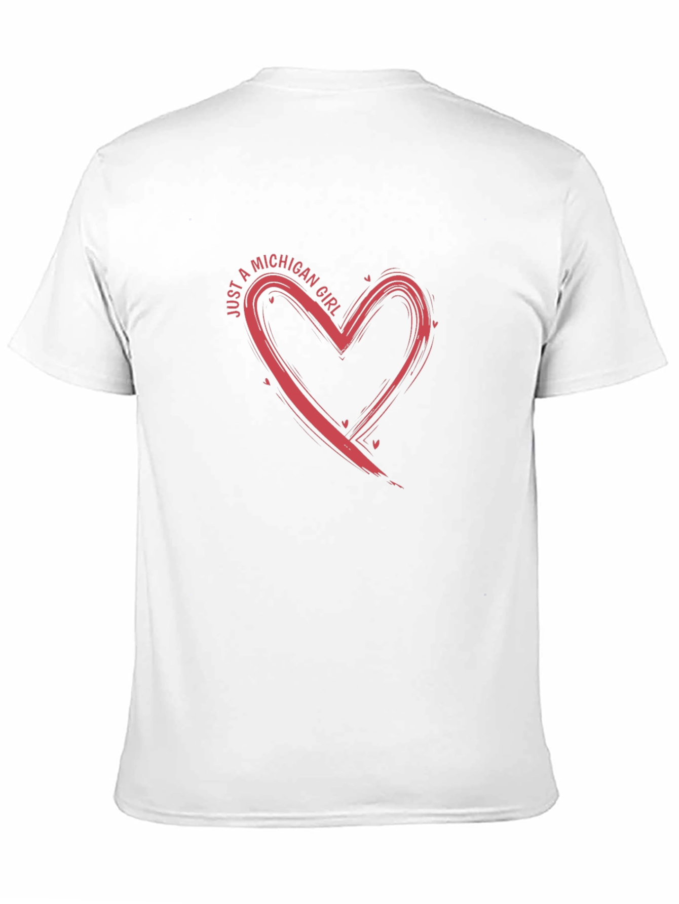 Michigan Girl Heart Tee - Casual Graphic T-Shirt
