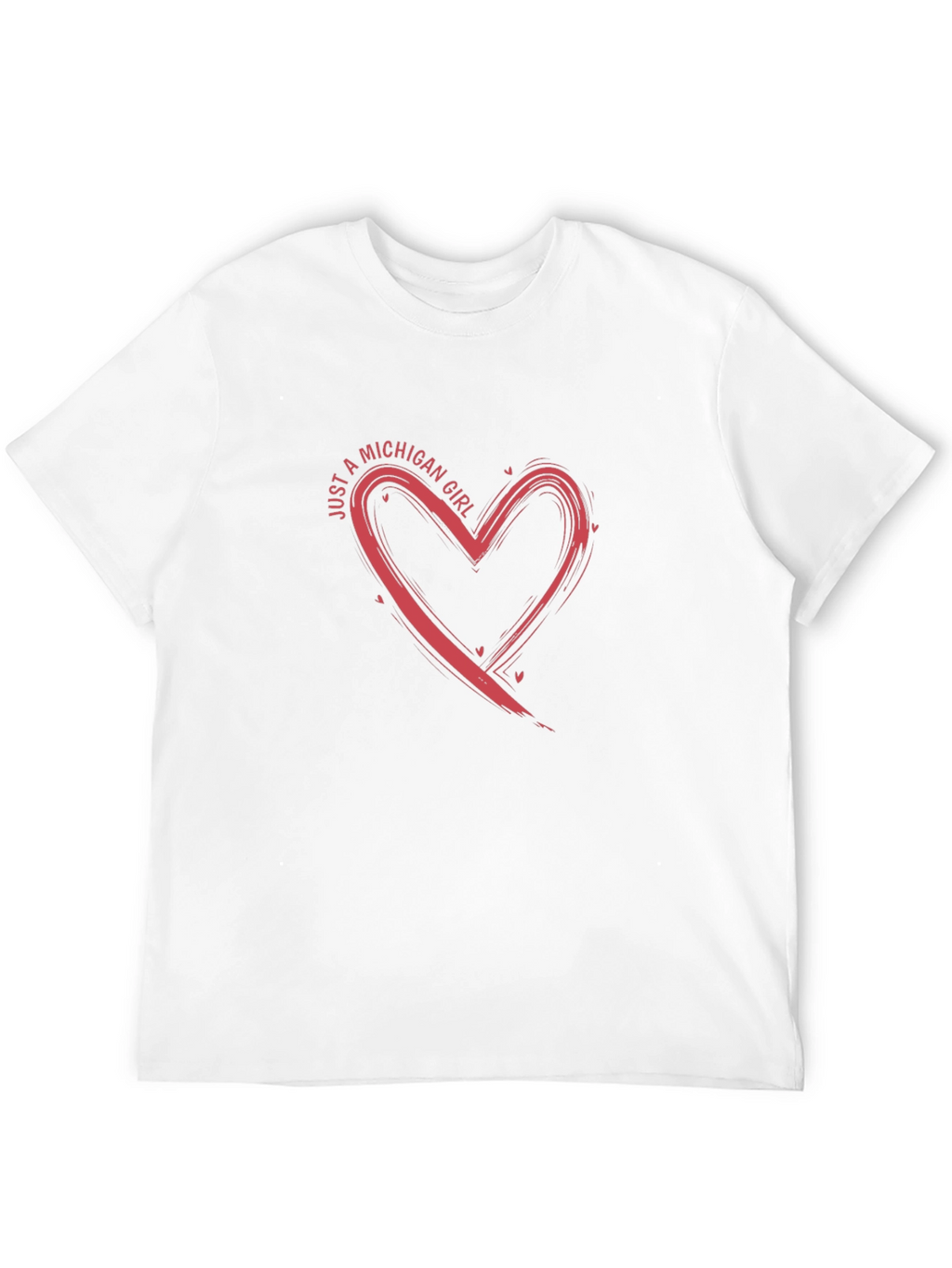 Michigan Girl Heart Tee - Casual Graphic T-Shirt