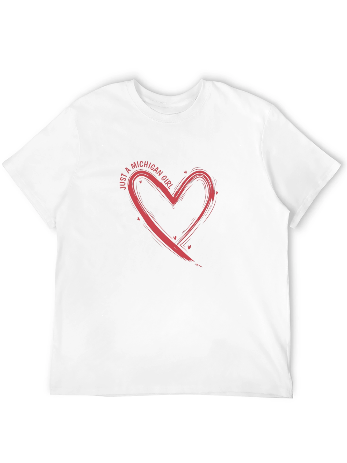 Michigan Girl Heart Tee - Casual Graphic T-Shirt