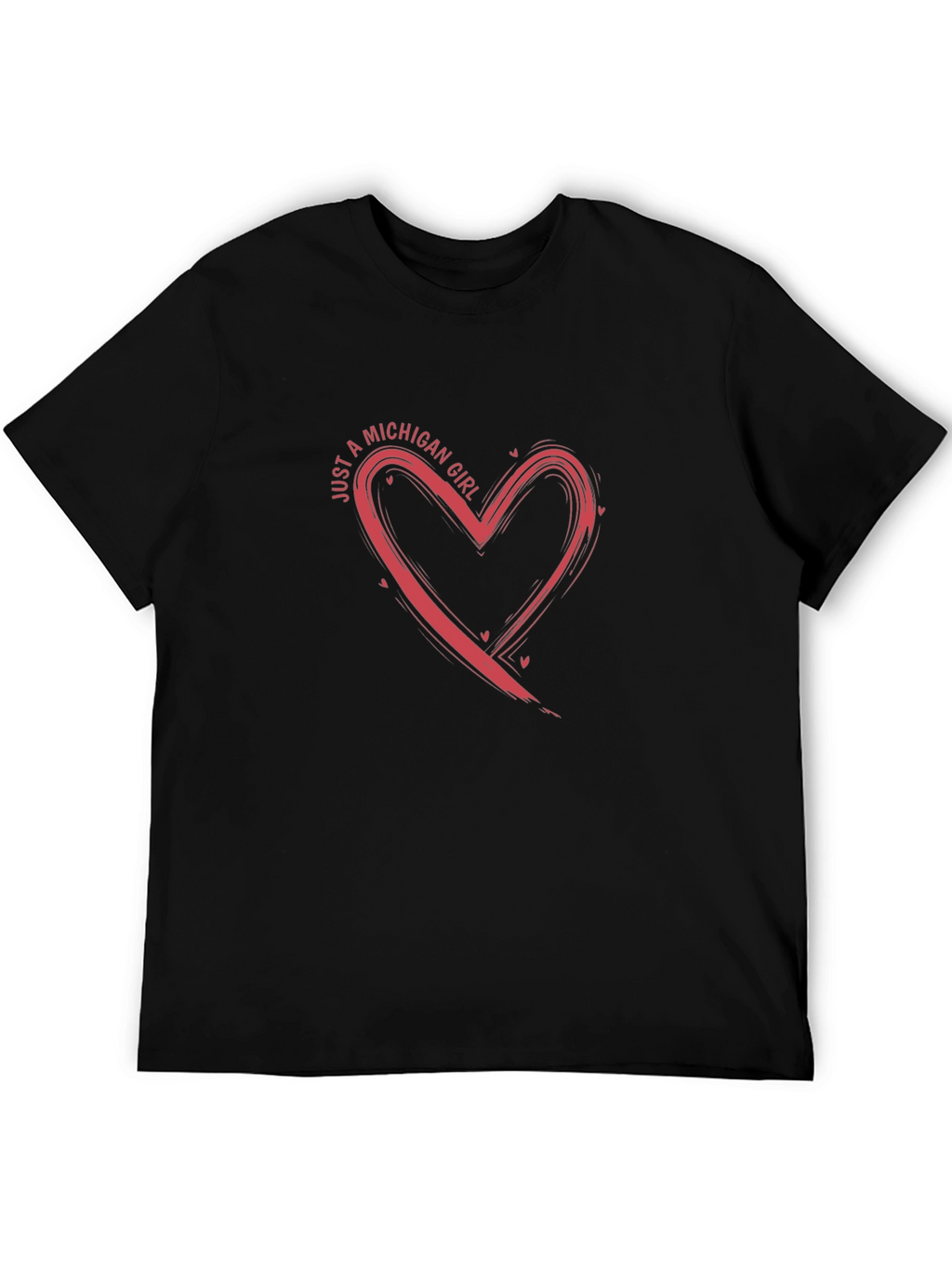 Michigan Girl Heart Tee - Casual Graphic T-Shirt