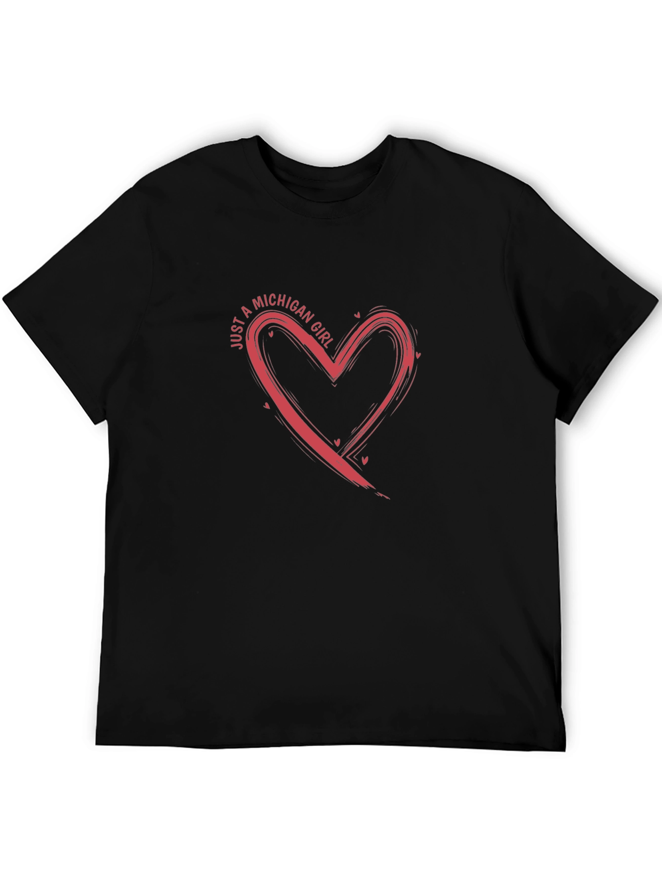 Michigan Girl Heart Tee - Casual Graphic T-Shirt