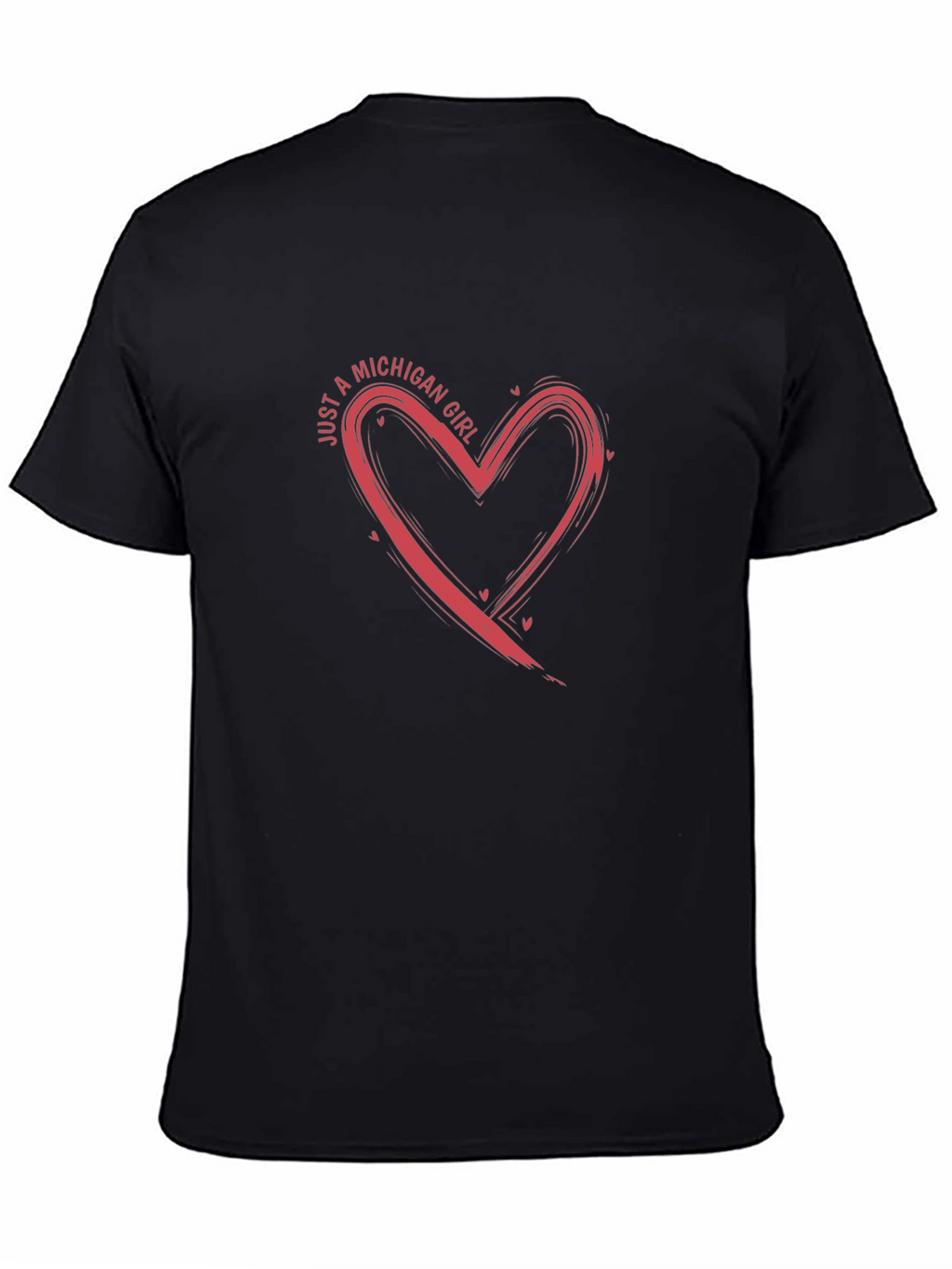 Michigan Girl Heart Tee - Casual Graphic T-Shirt