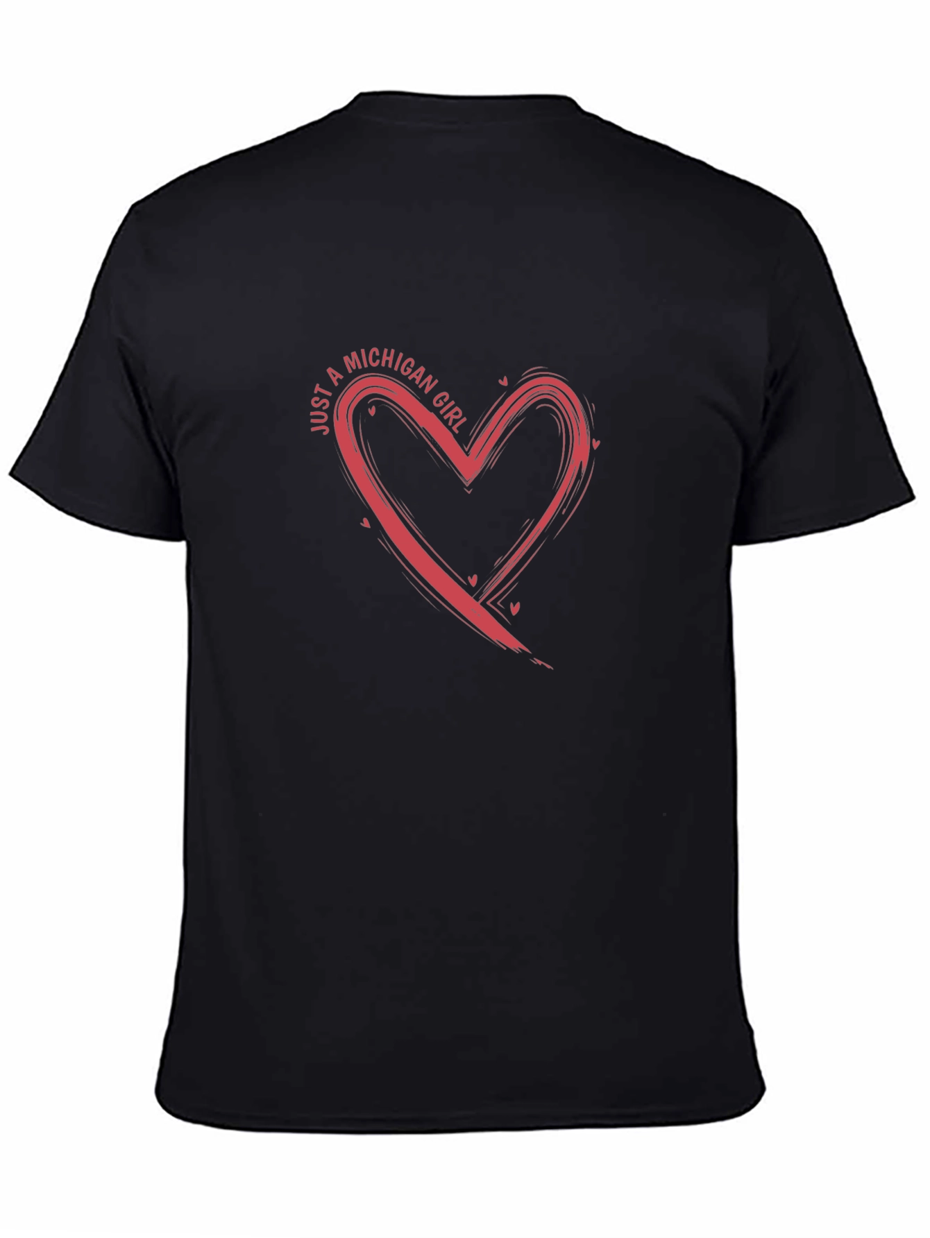 Michigan Girl Heart Tee - Casual Graphic T-Shirt