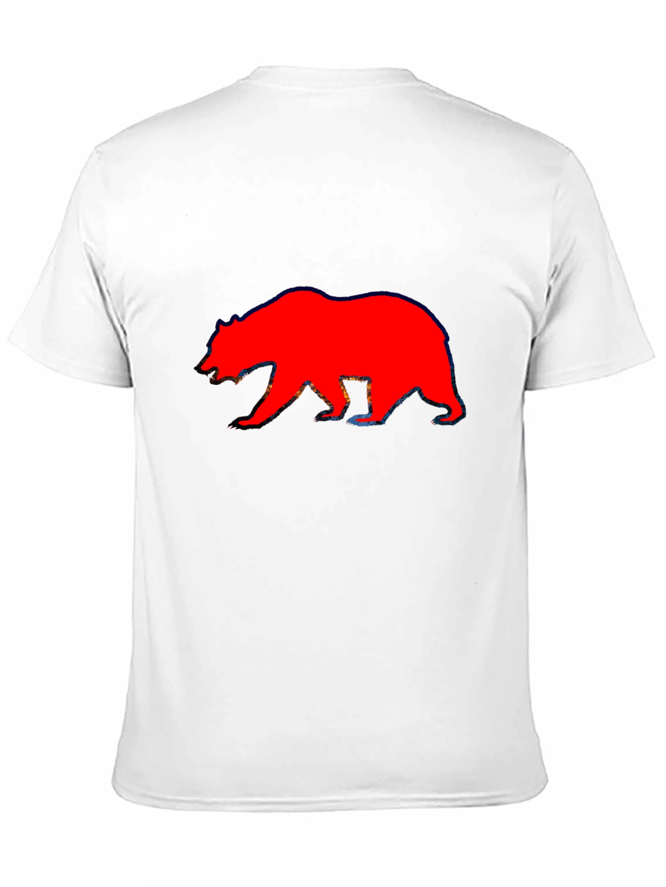 Red Bear Graphic Print Black T-Shirt