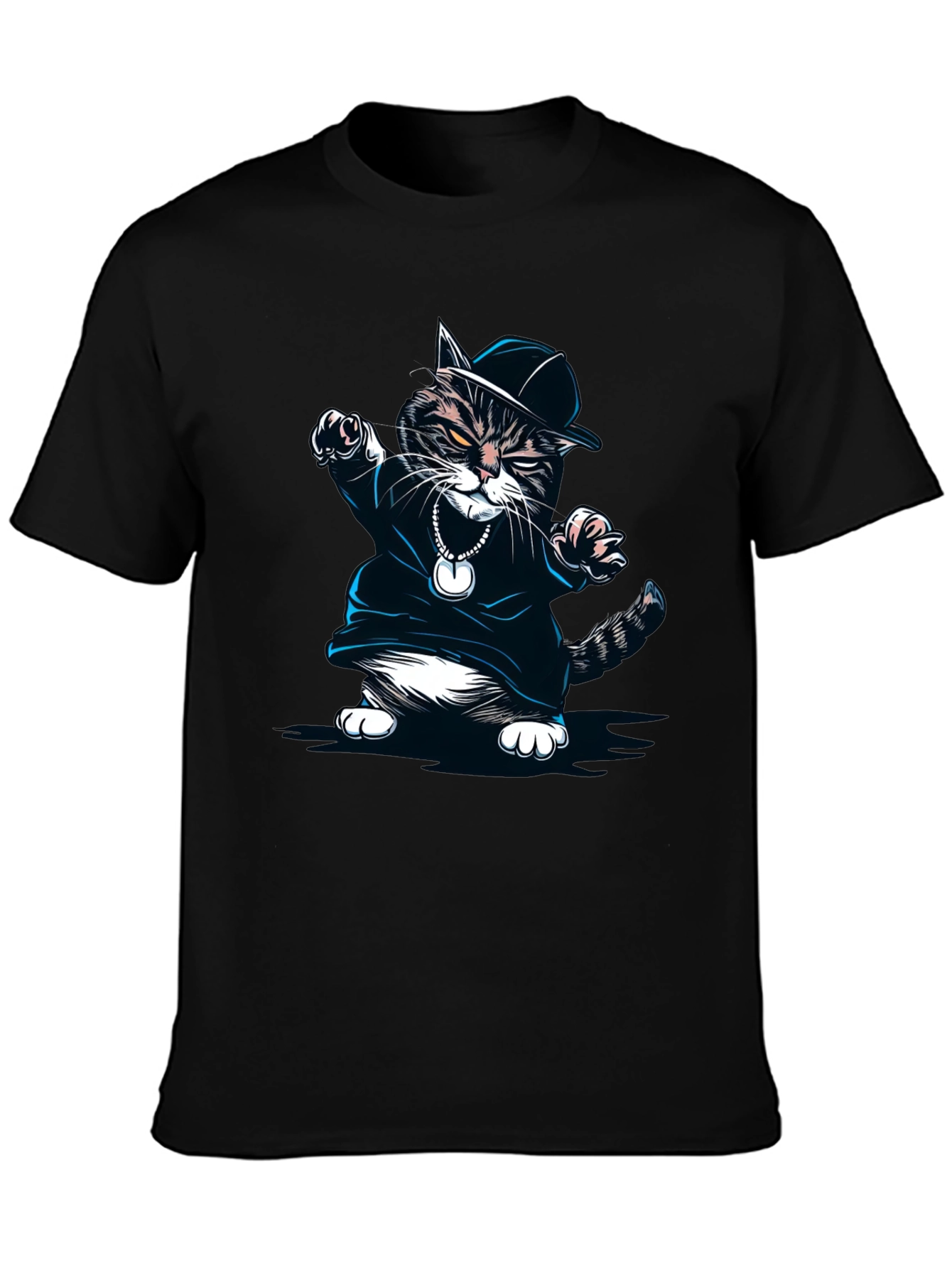 Cool Cat Rapper Black T-Shirt