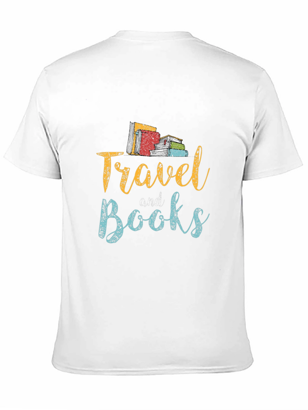 Travel and Books Graphic Tee - Black Cotton