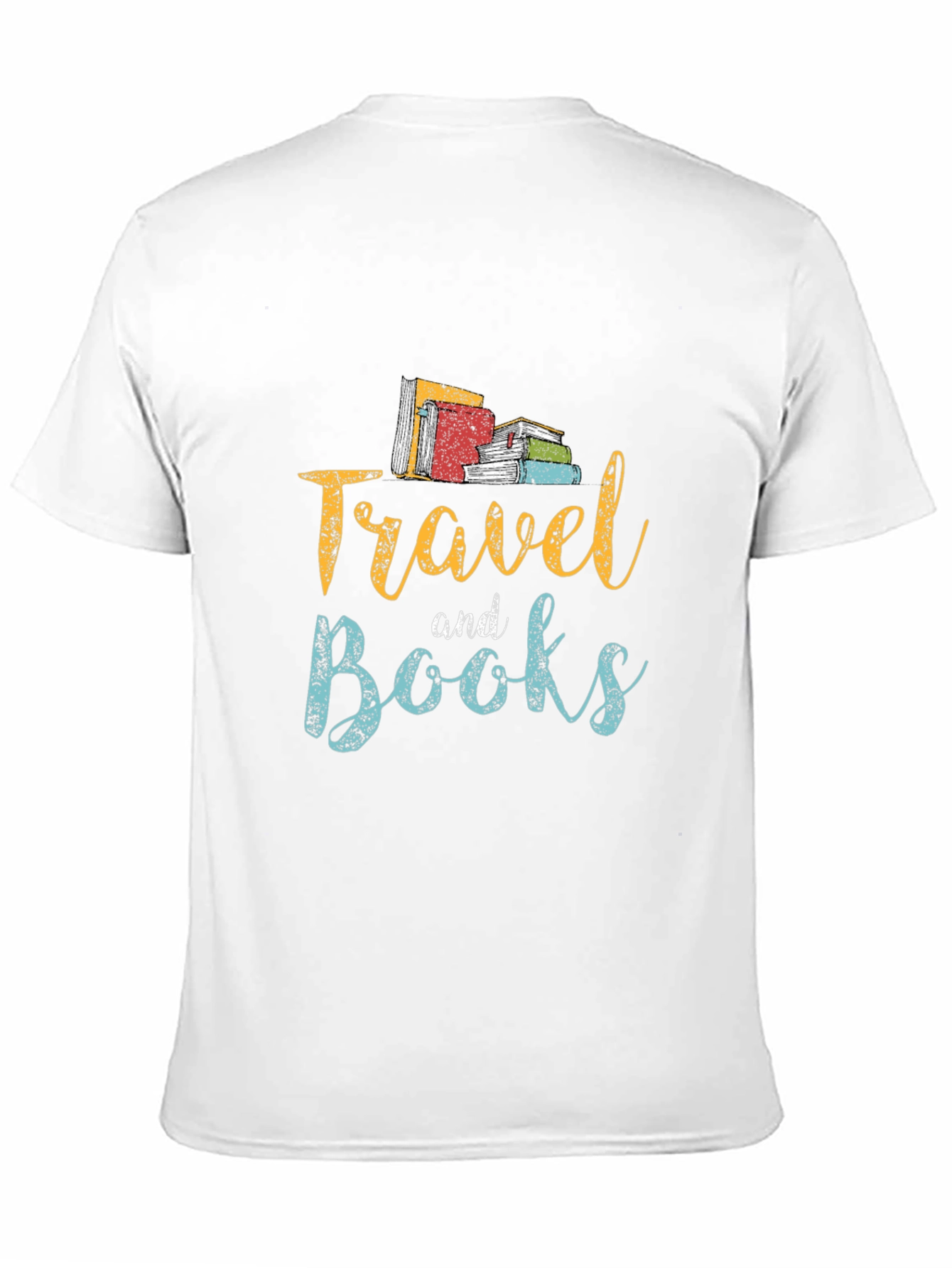 Travel and Books Graphic Tee - Black Cotton