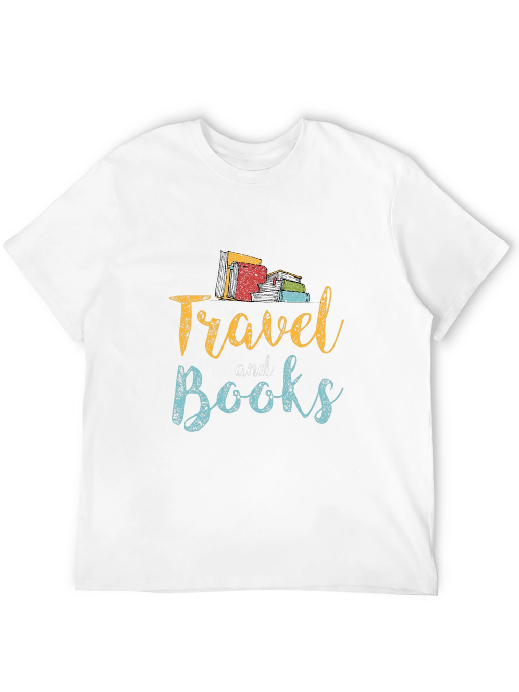 Travel and Books Graphic Tee - Black Cotton