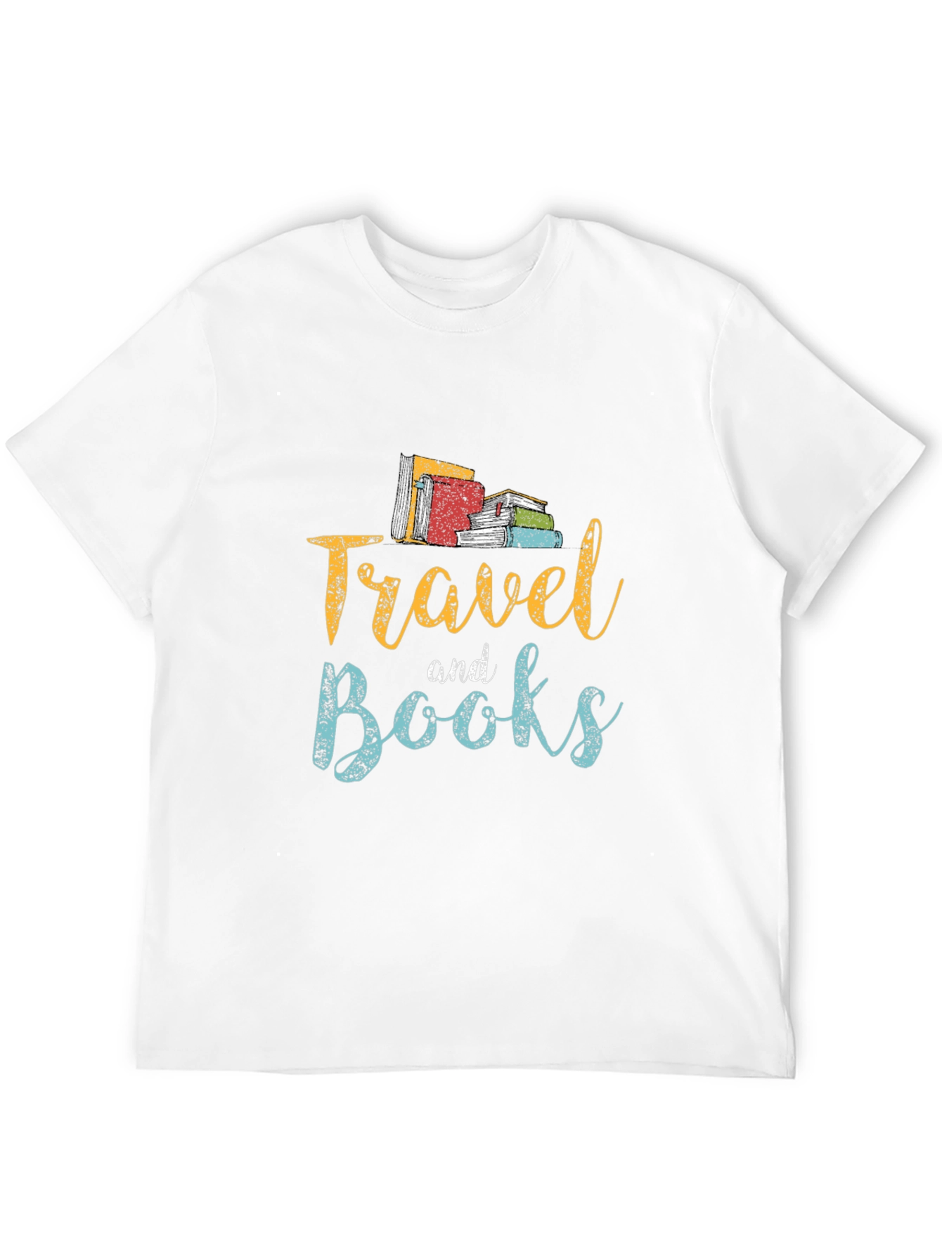 Travel and Books Graphic Tee - Black Cotton