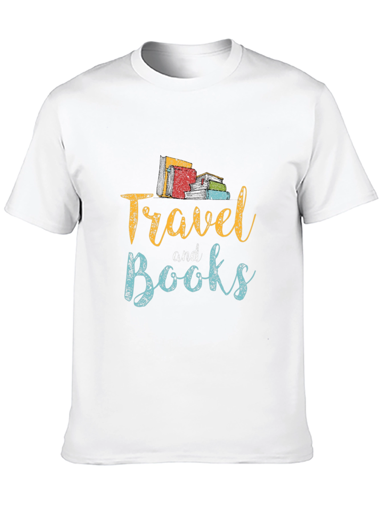 Travel and Books Graphic Tee - Black Cotton