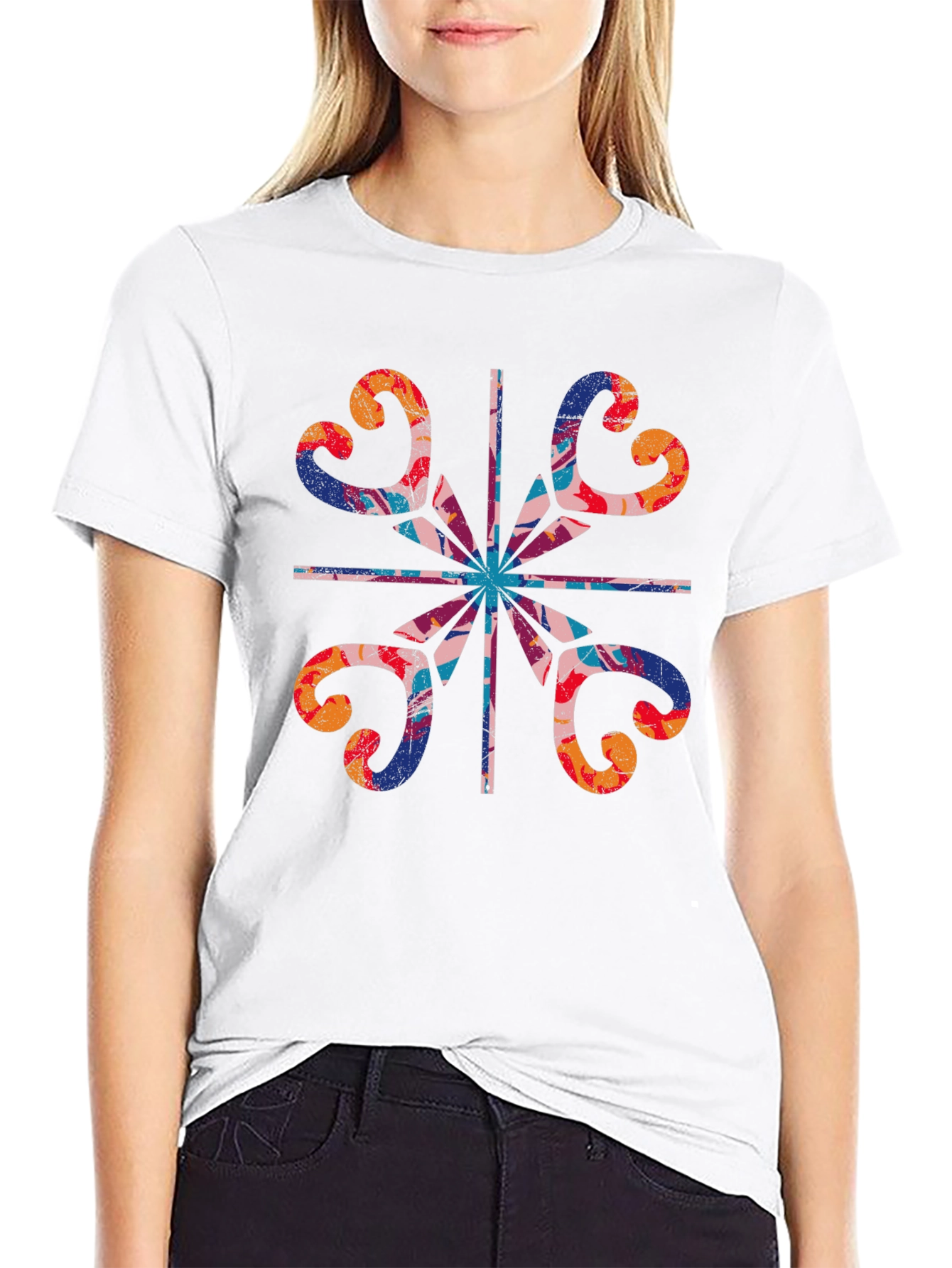 Abstract Floral Graphic Tee - Stylish Mens T-Shirt