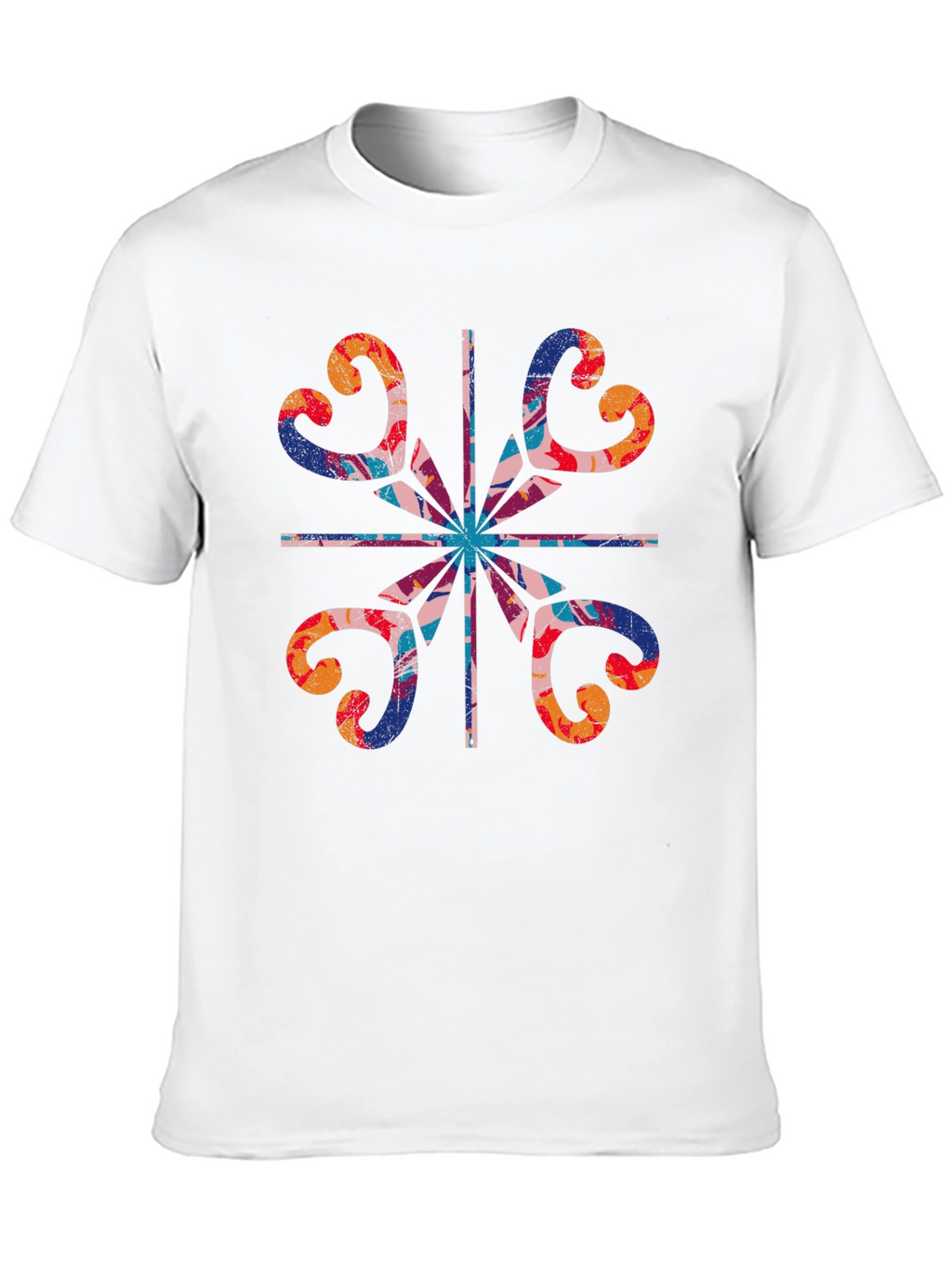 Abstract Floral Graphic Tee - Stylish Mens T-Shirt