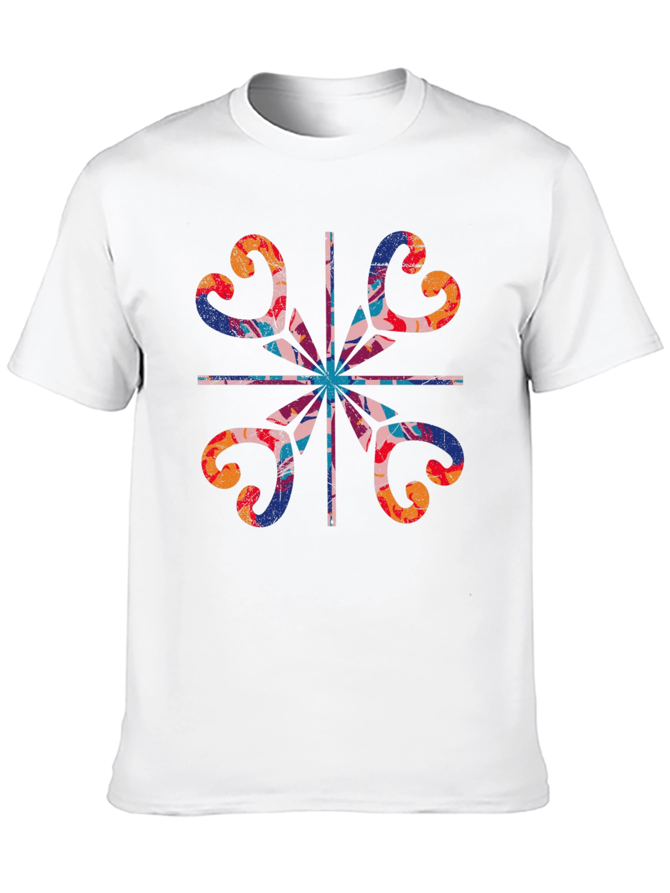Abstract Floral Graphic Tee - Stylish Mens T-Shirt