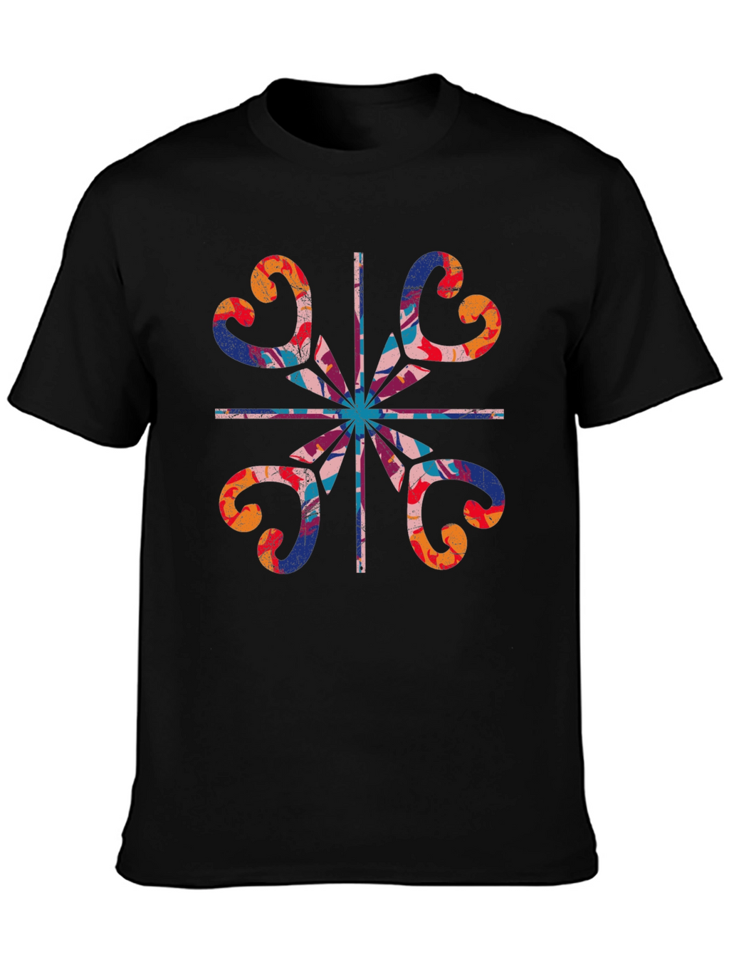 Abstract Floral Graphic Tee - Stylish Mens T-Shirt