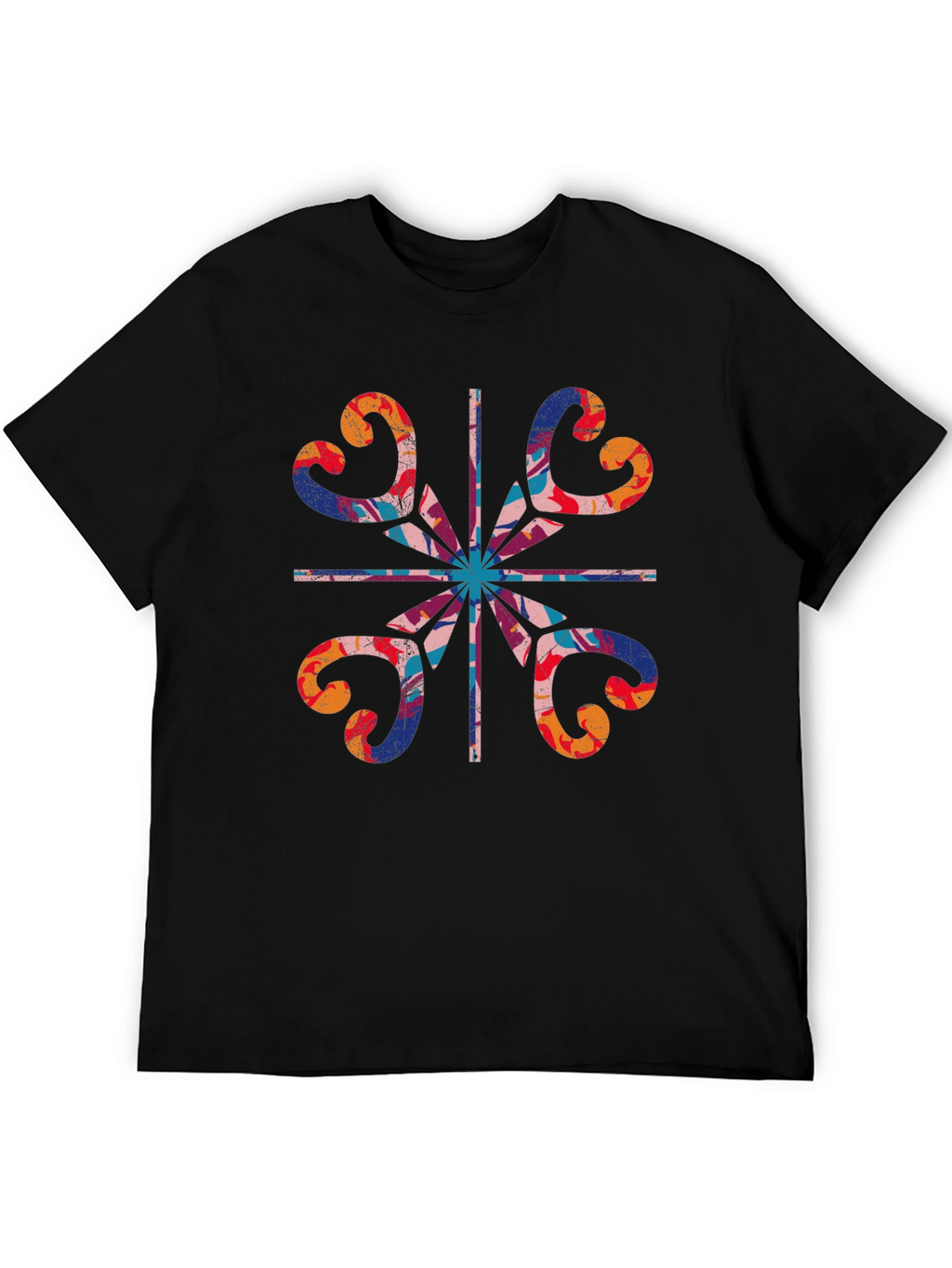 Abstract Floral Graphic Tee - Stylish Mens T-Shirt
