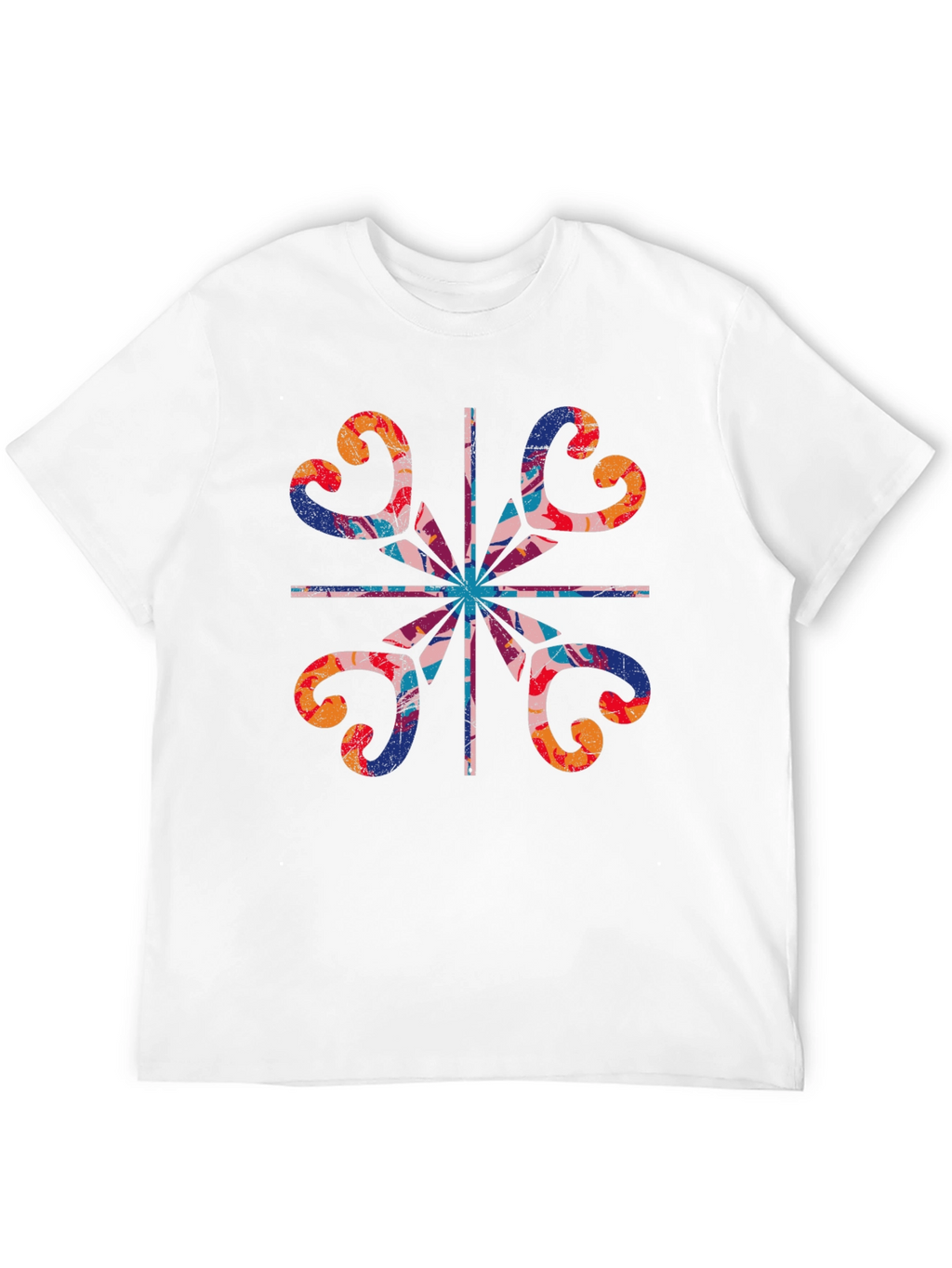 Abstract Floral Graphic Tee - Stylish Mens T-Shirt