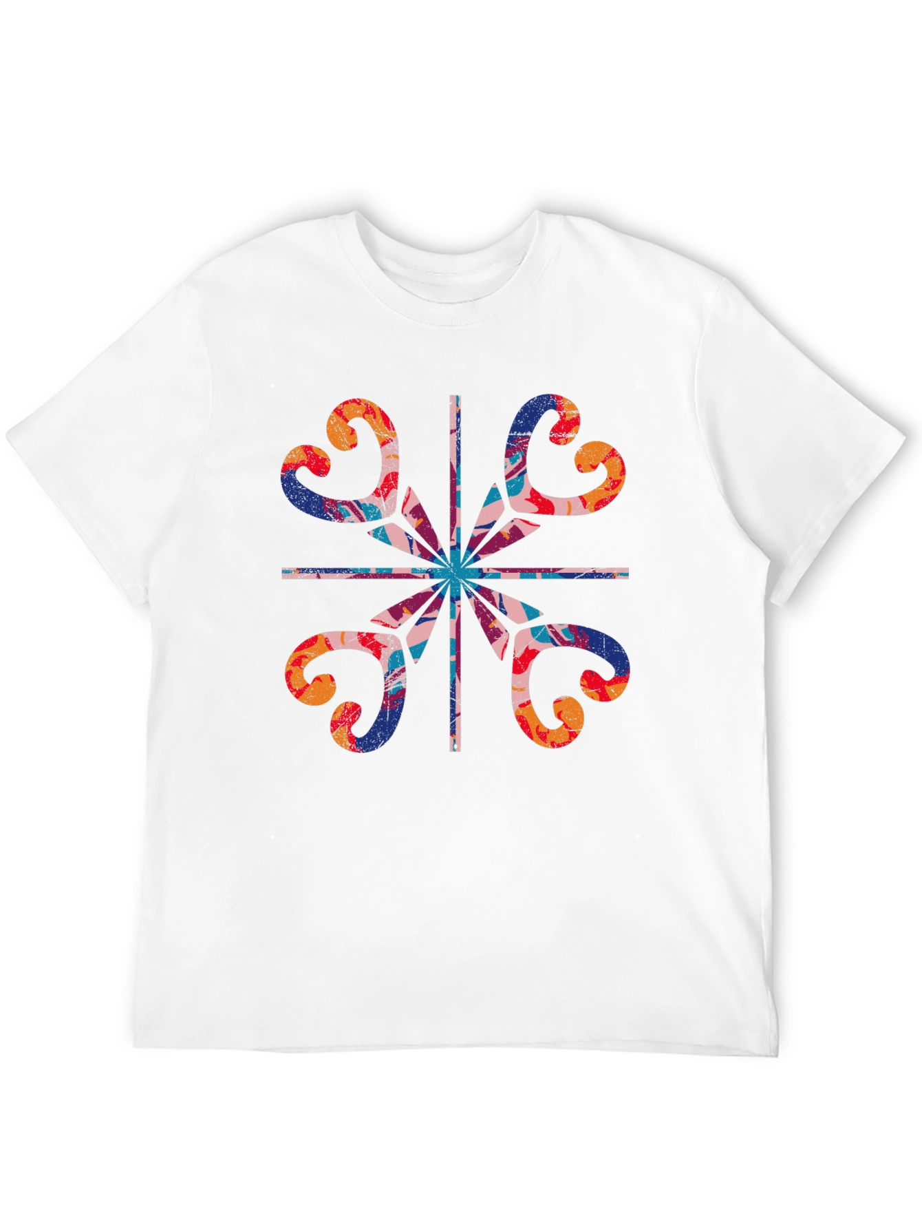 Abstract Floral Graphic Tee - Stylish Mens T-Shirt