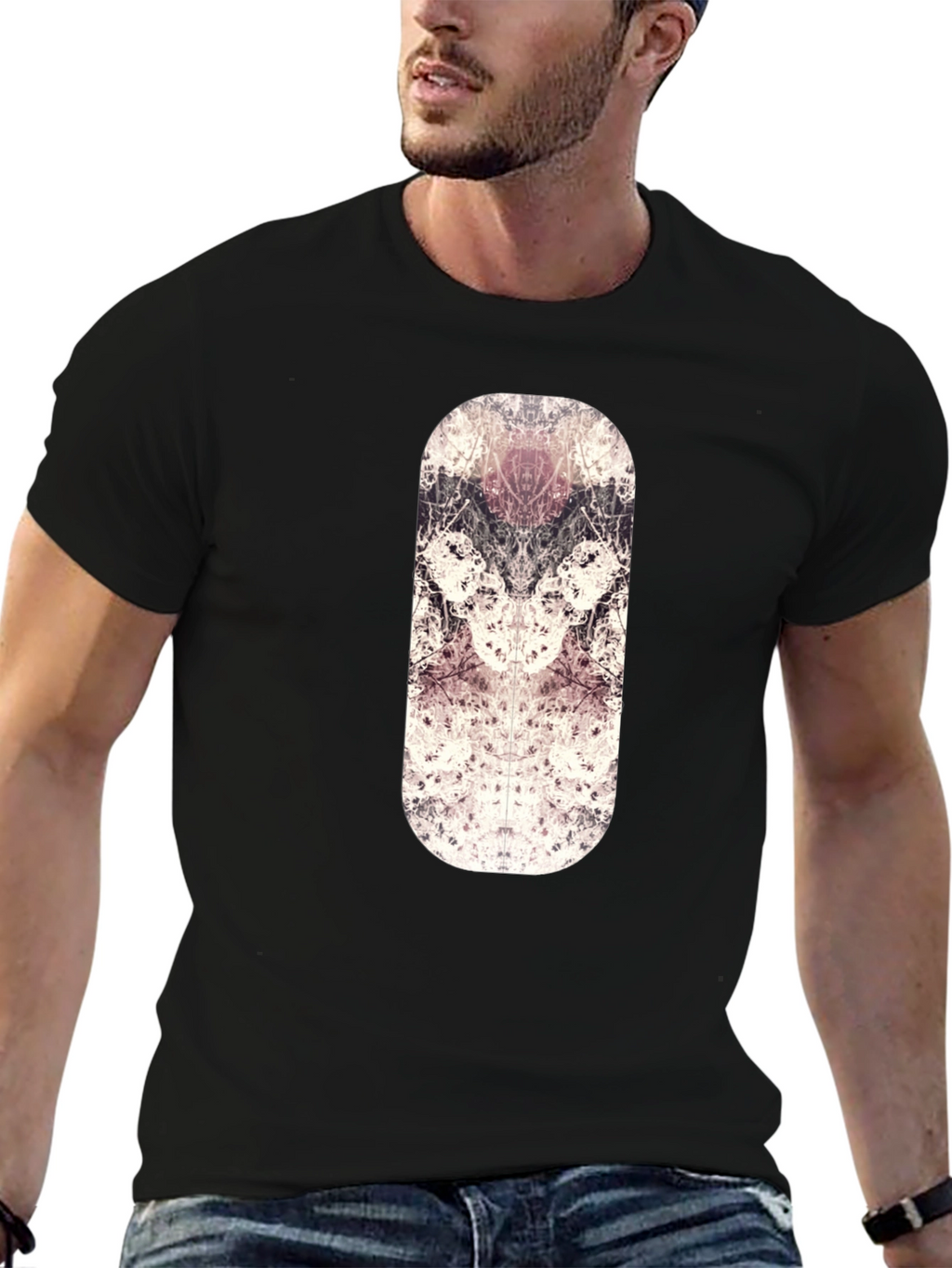 Abstract Art Graphic Print Black T-Shirt