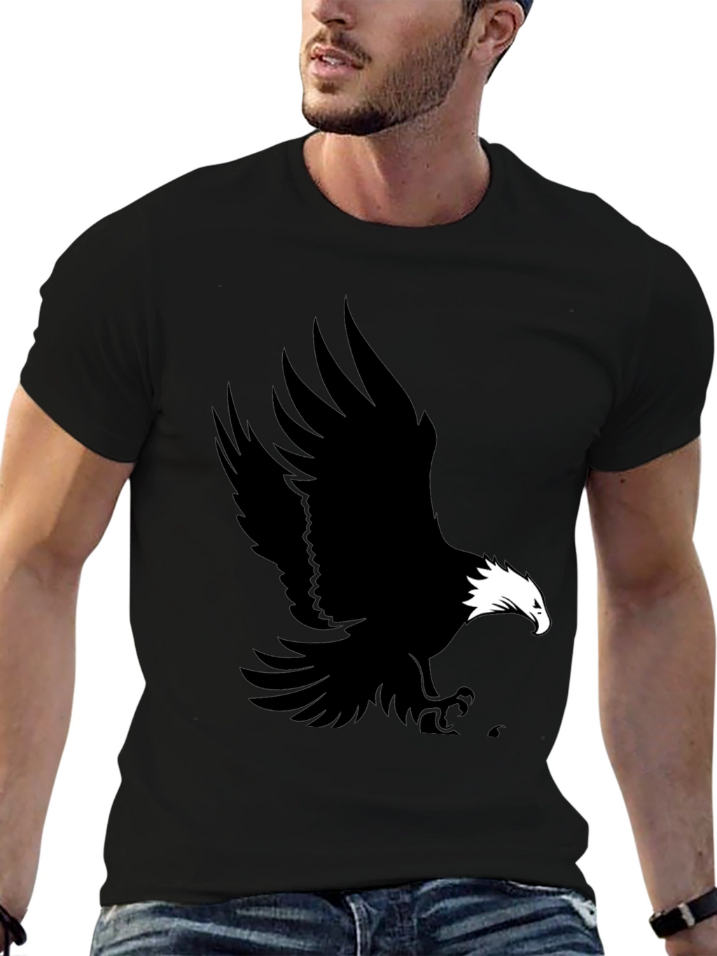 Black Eagle Graphic Tee for Men