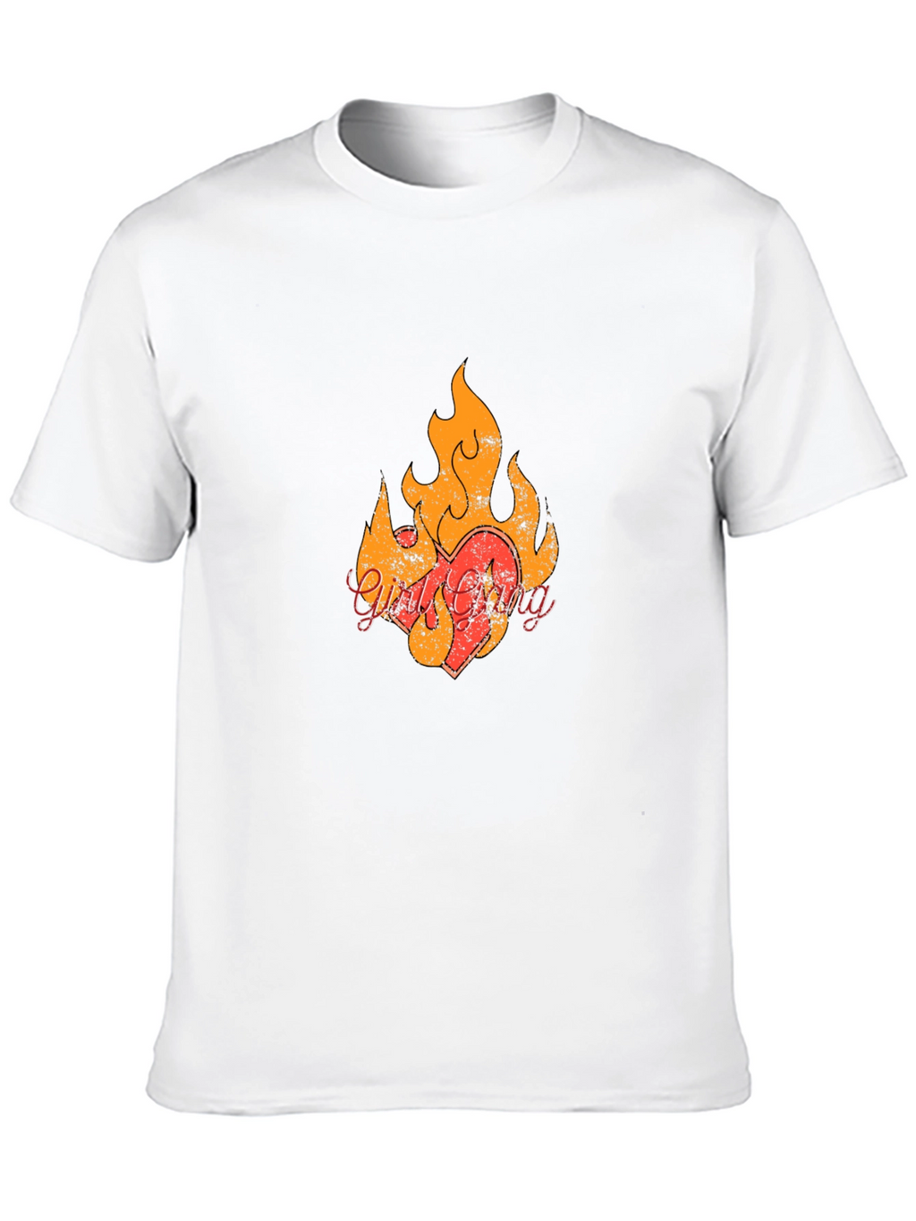 Fiery Heart Graphic Black T-Shirt
