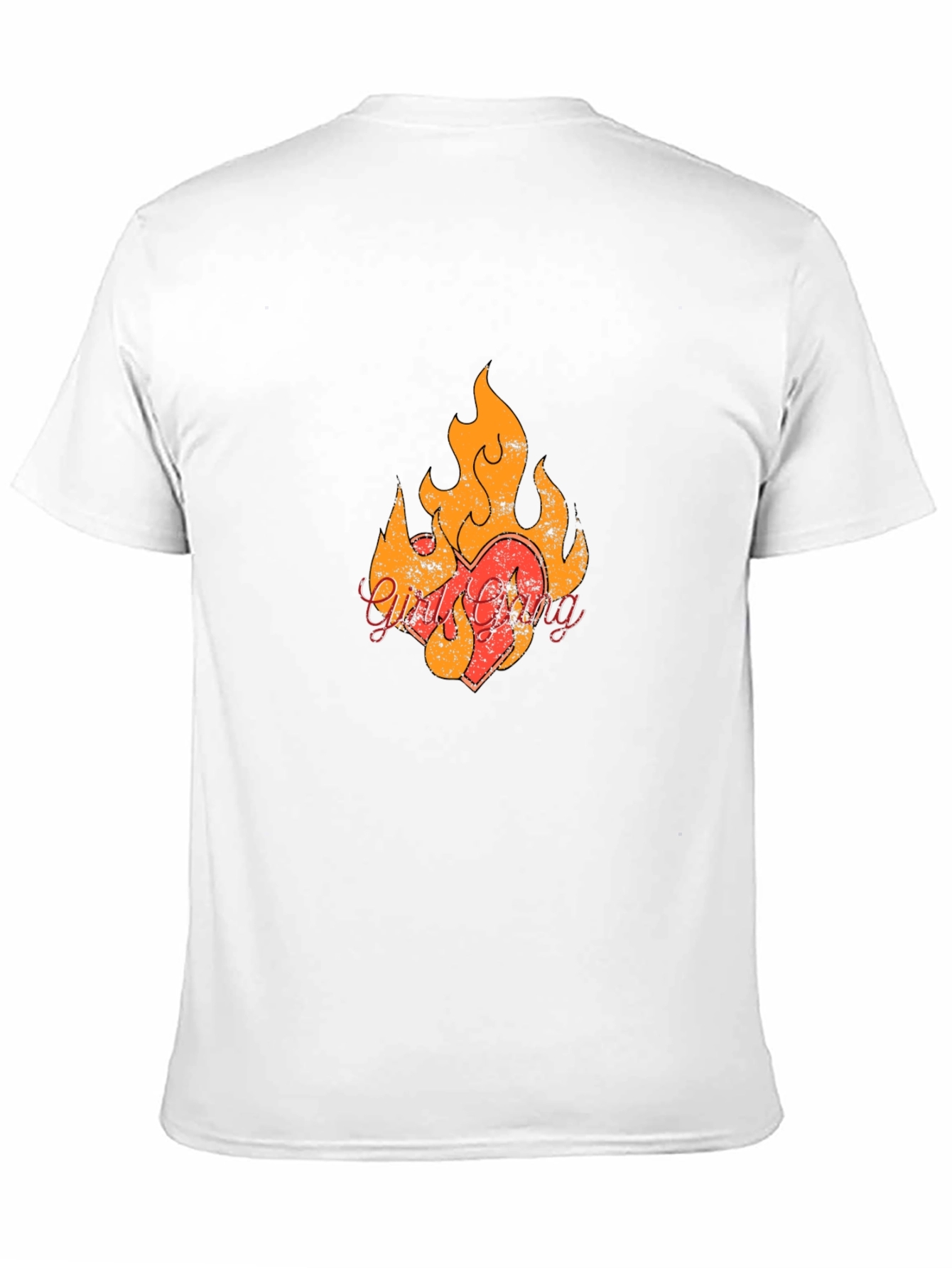 Fiery Heart Graphic Black T-Shirt