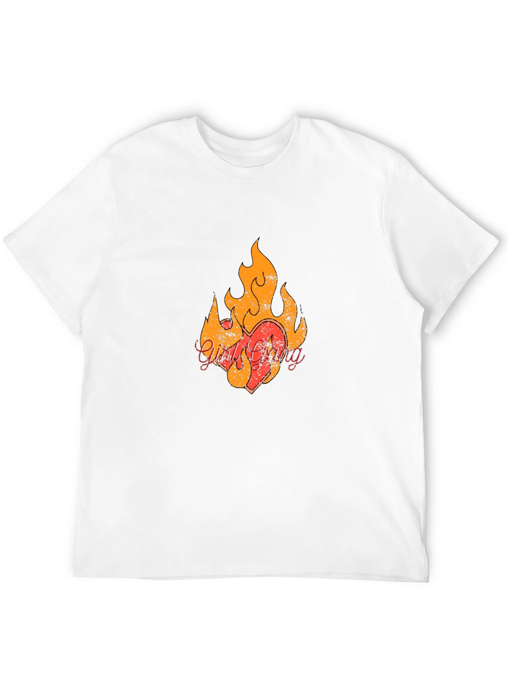 Fiery Heart Graphic Black T-Shirt