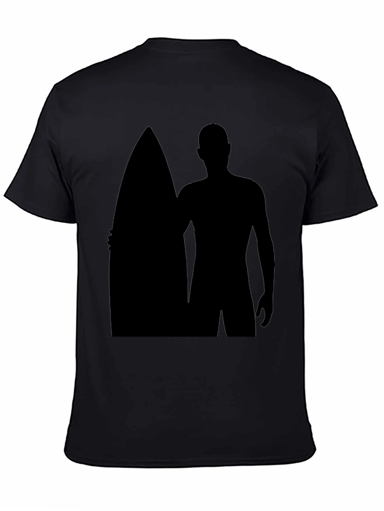 Surfer Silhouette Black T-Shirt