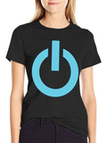Power Button Graphic Tee - Cool Black T-Shirt