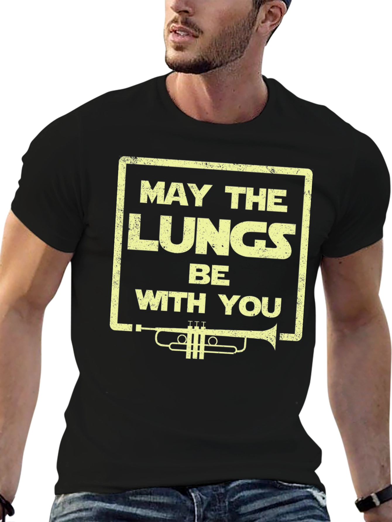 May The Lungs Be With You Trumpet Graphic T-Shirt