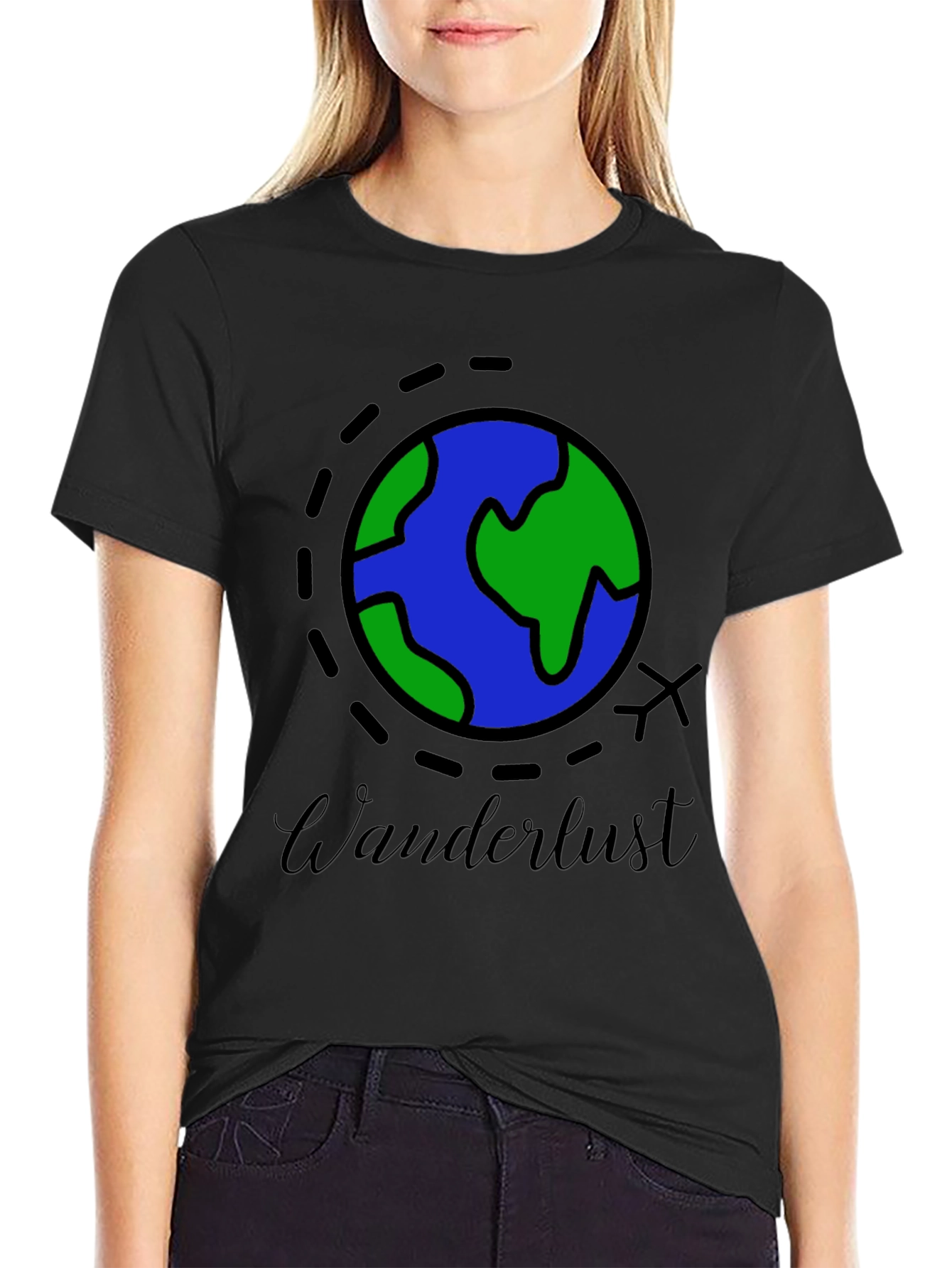 Wanderlust World Traveler Black T-Shirt