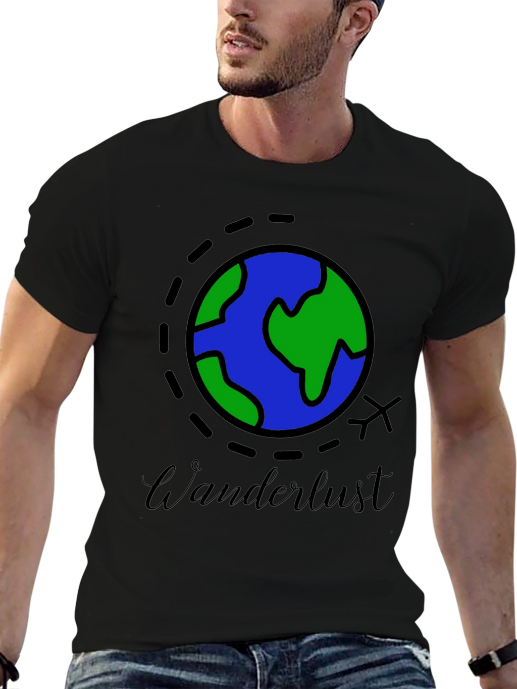 Wanderlust World Traveler Black T-Shirt