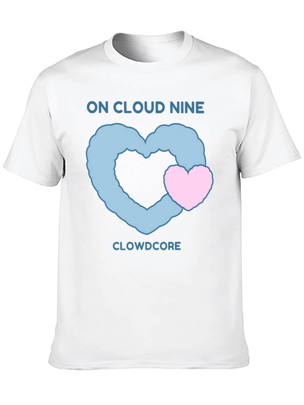 On Cloud Nine Black T-Shirt with Heart Graphic