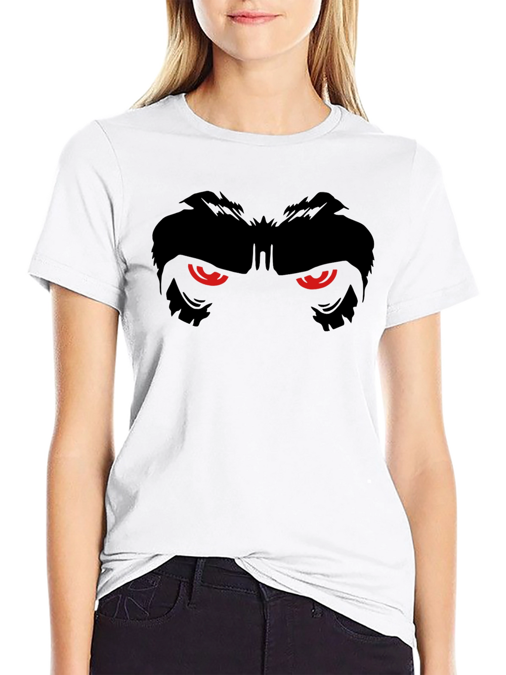 Mens Black T-Shirt with Gorilla Eyes Graphic