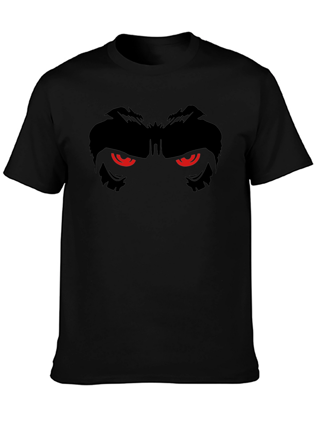Mens Black T-Shirt with Gorilla Eyes Graphic