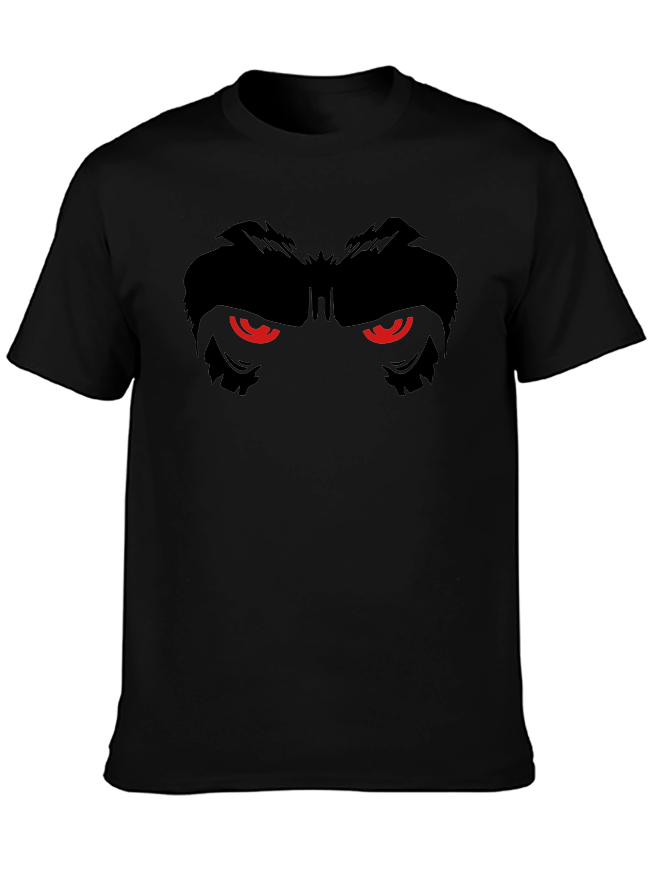 Mens Black T-Shirt with Gorilla Eyes Graphic