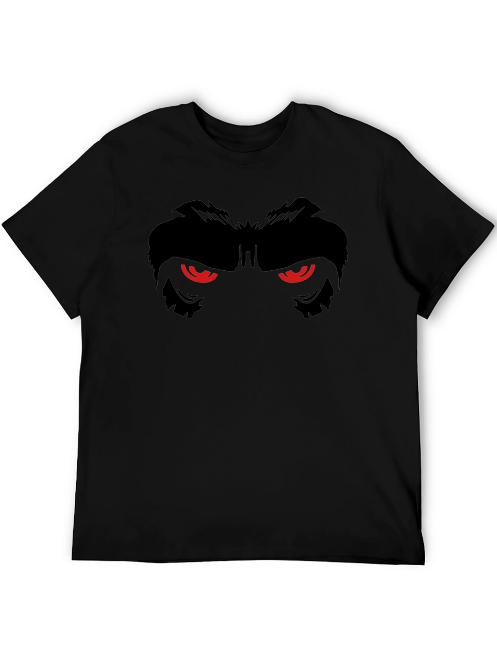 Mens Black T-Shirt with Gorilla Eyes Graphic