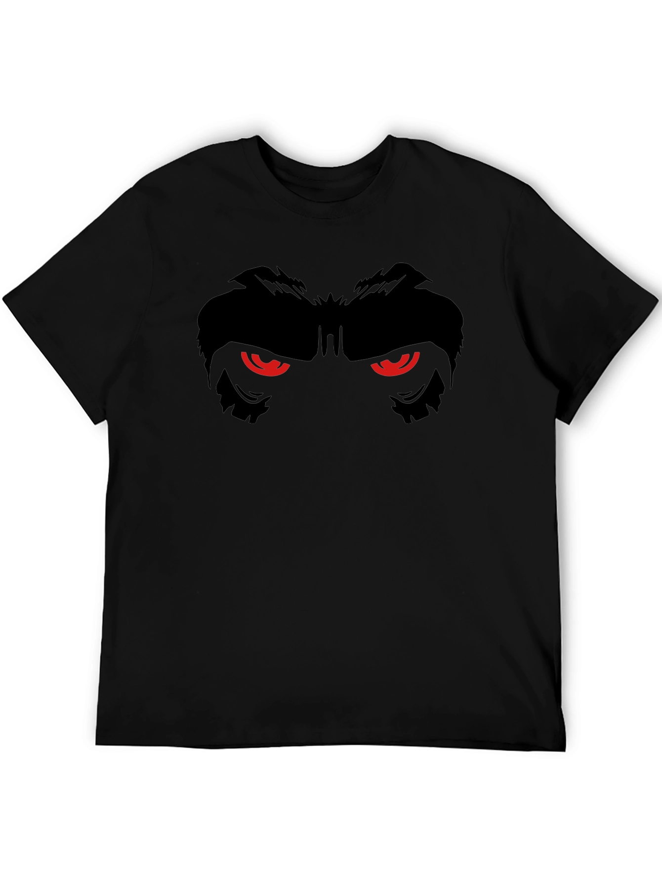 Mens Black T-Shirt with Gorilla Eyes Graphic