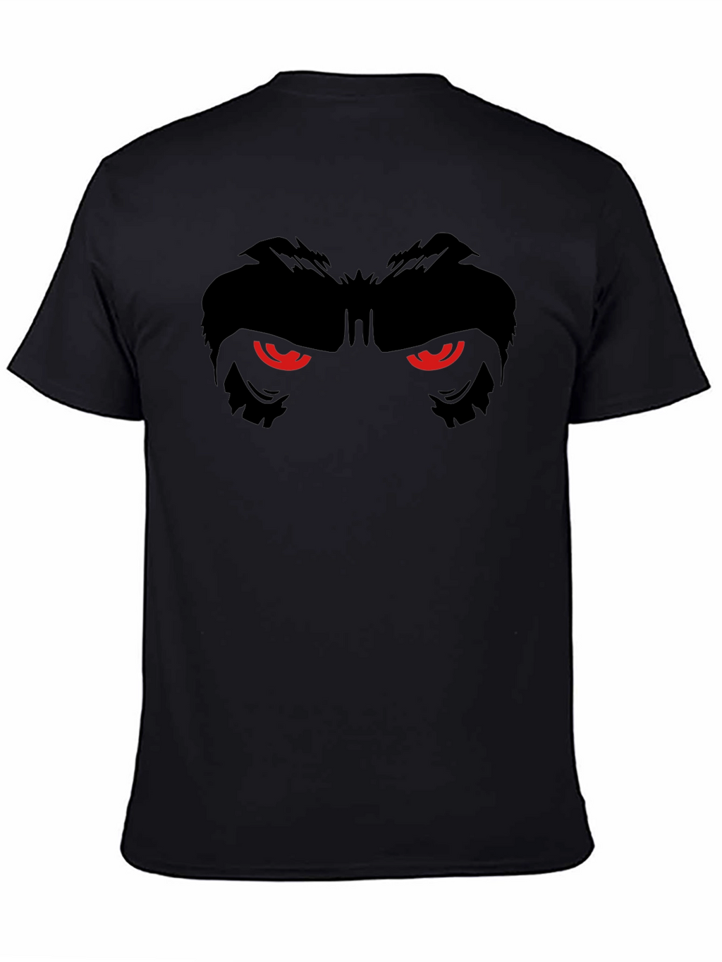 Mens Black T-Shirt with Gorilla Eyes Graphic