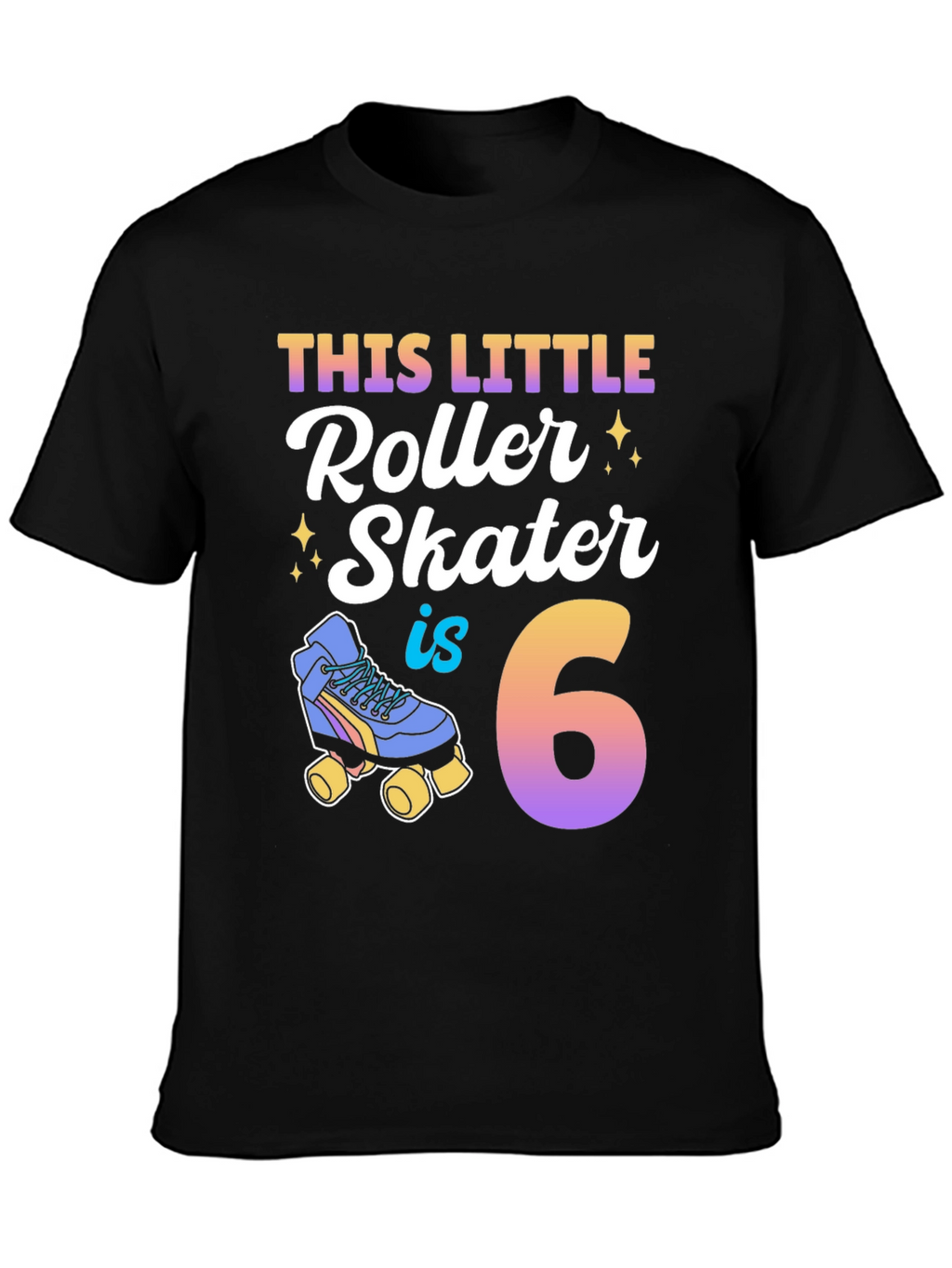 This Little Roller Skater is 6 Birthday Shirt