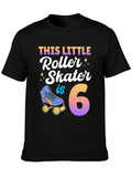 This Little Roller Skater is 6 Birthday Shirt