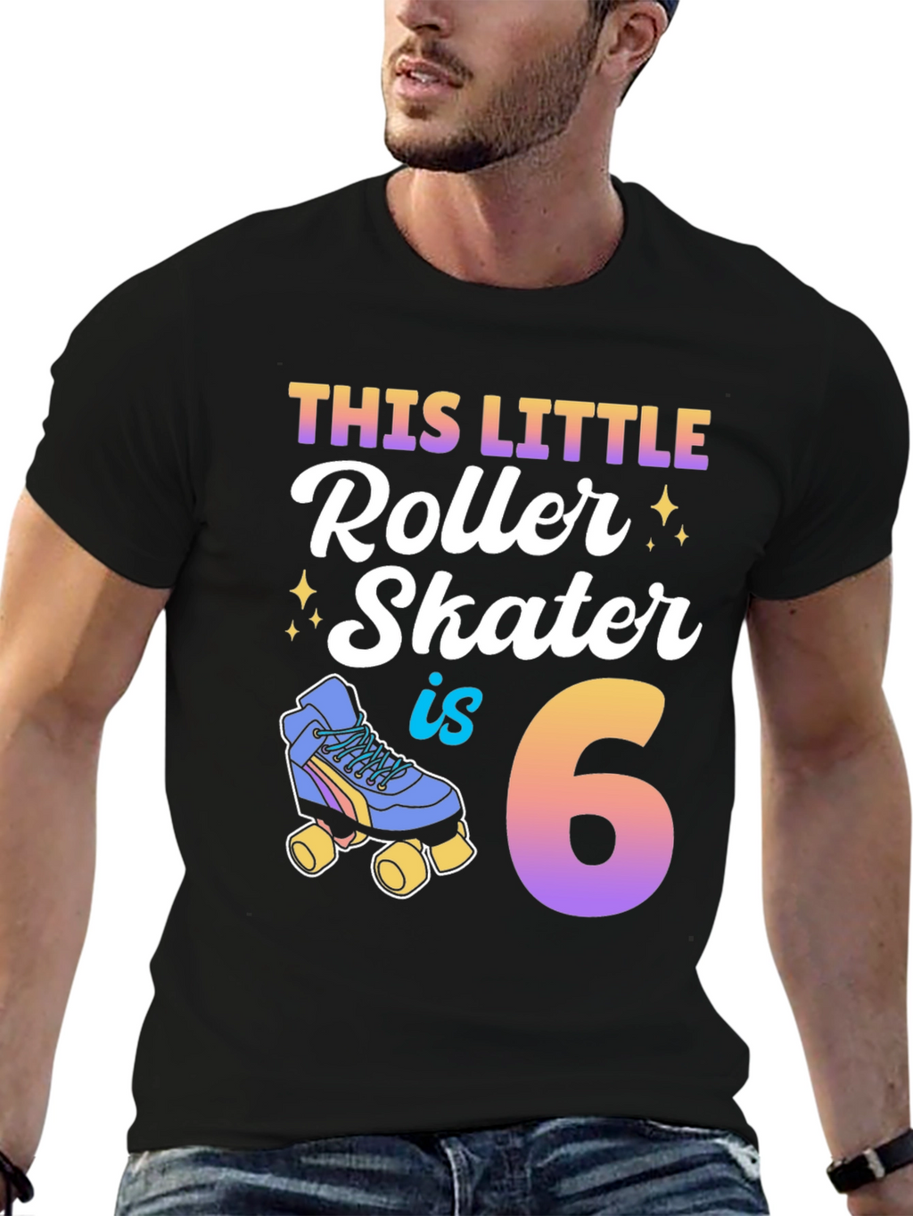 This Little Roller Skater is 6 Birthday Shirt
