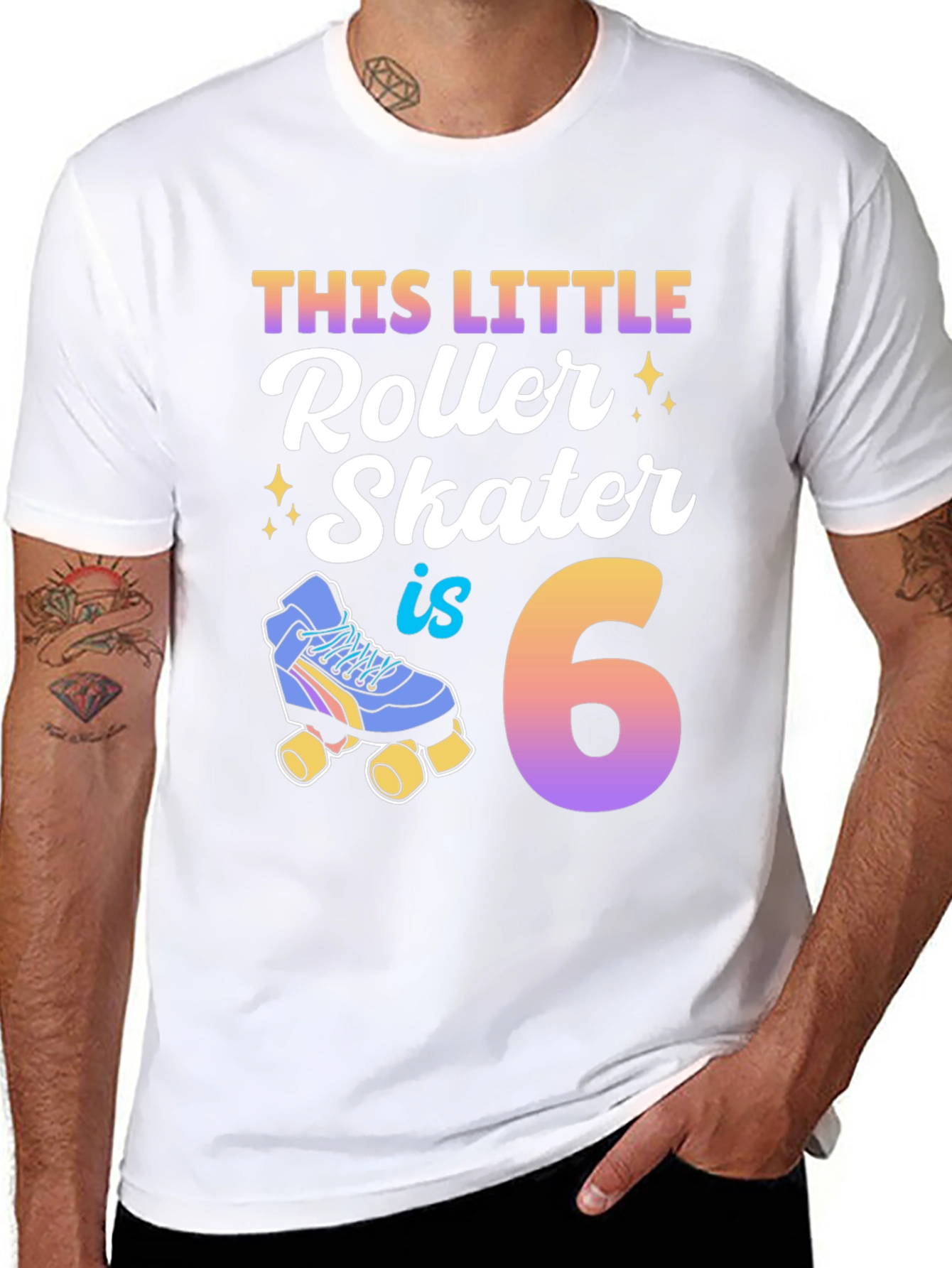 This Little Roller Skater is 6 Birthday Shirt