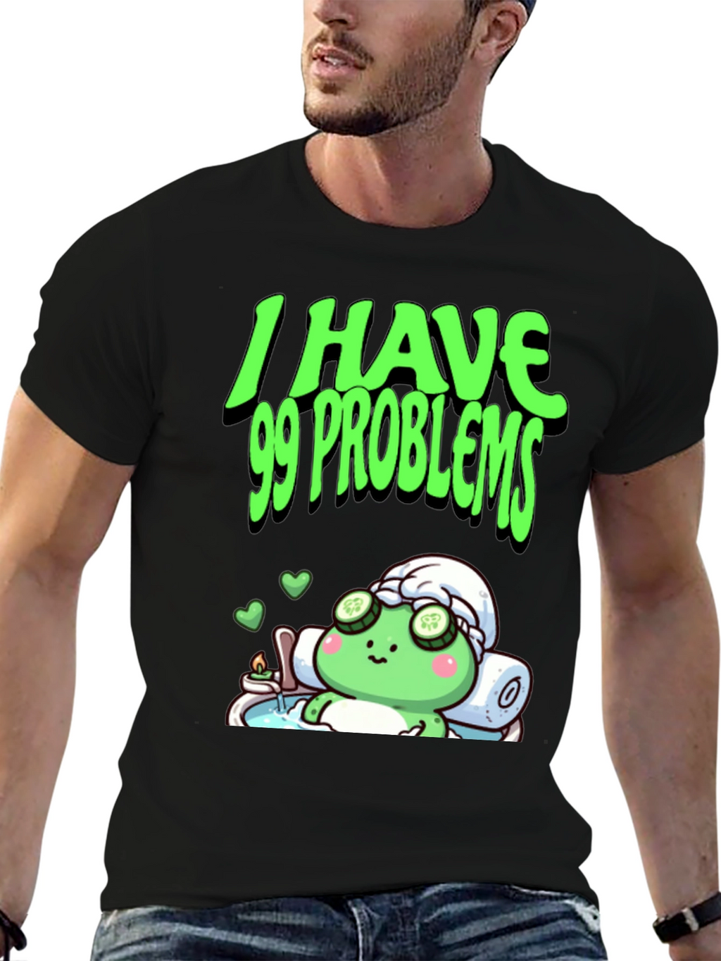 99 Problems Relaxing Frog Graphic Tee