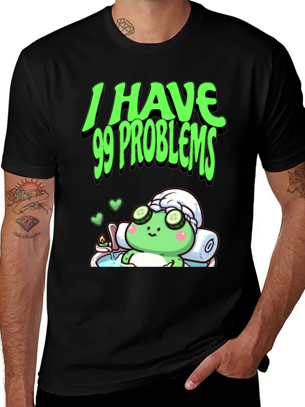 99 Problems Relaxing Frog Graphic Tee