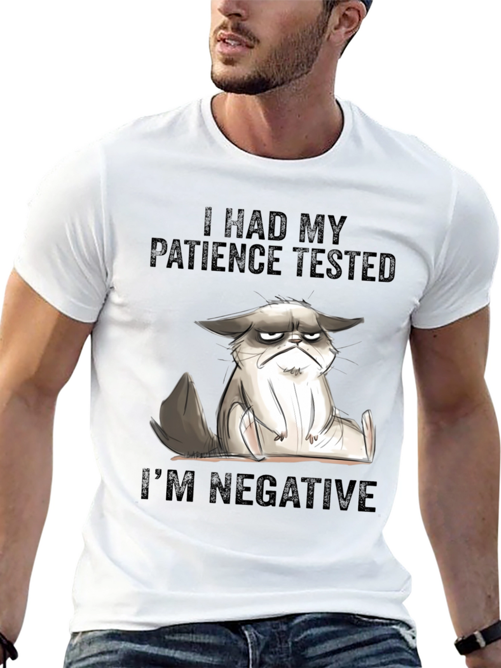 Grumpy Cat Patience Tested Black T-Shirt