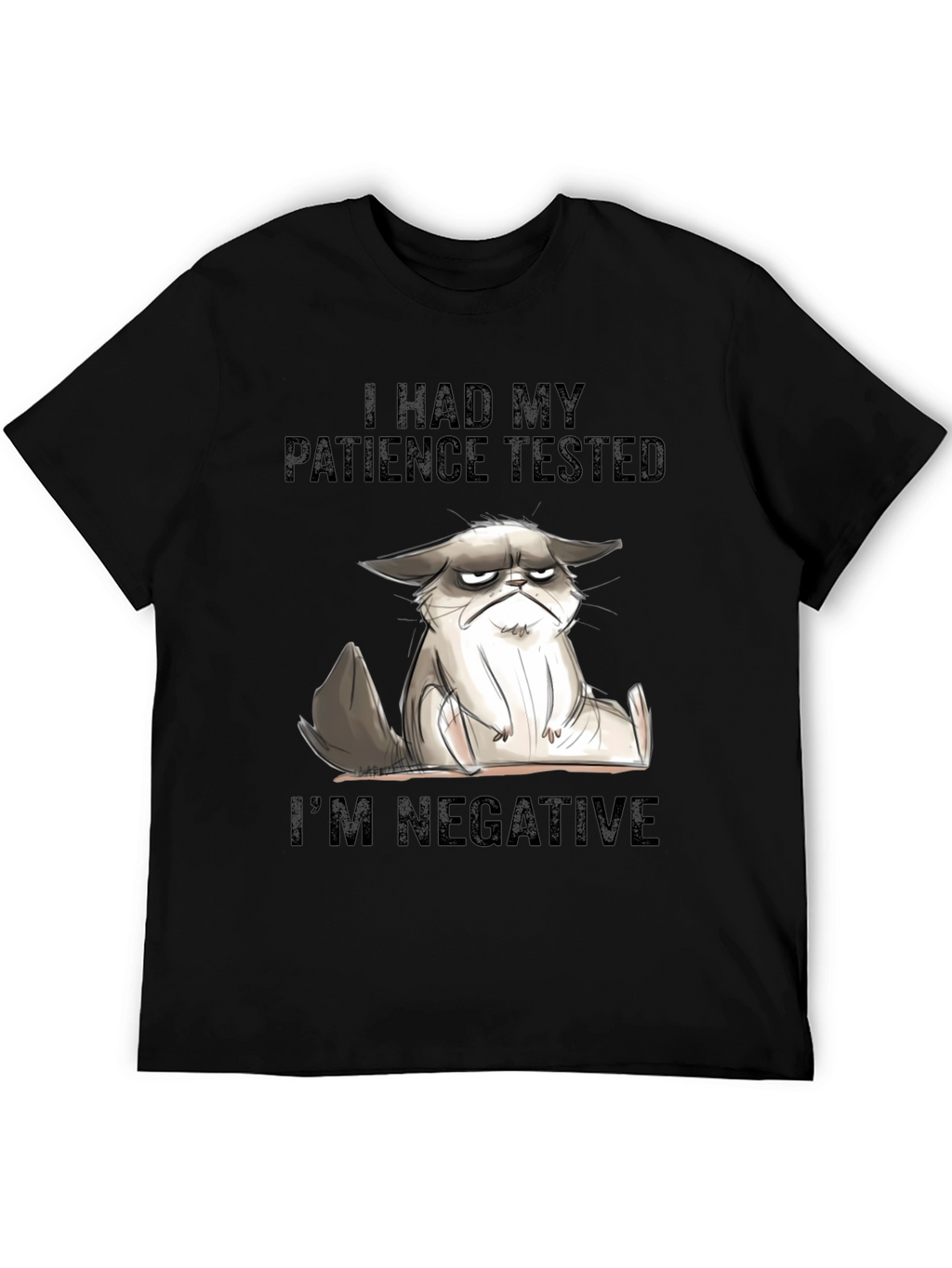 Grumpy Cat Patience Tested Black T-Shirt