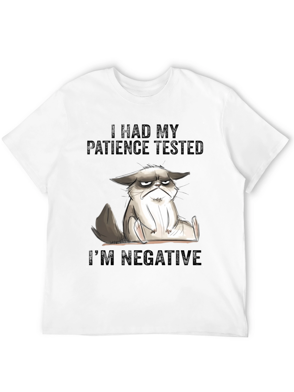 Grumpy Cat Patience Tested Black T-Shirt