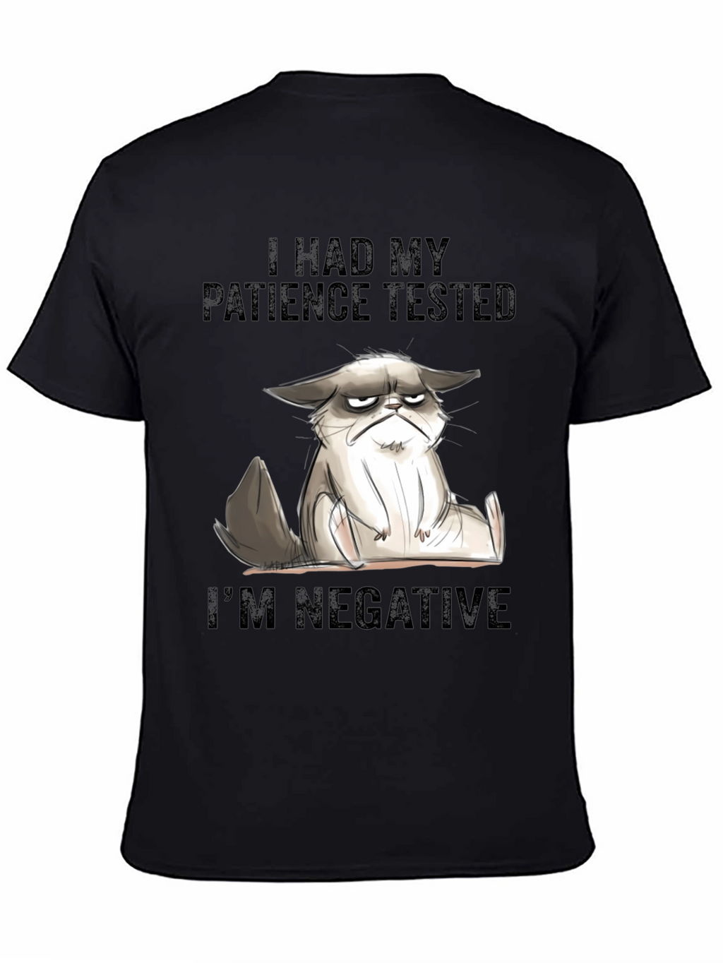 Grumpy Cat Patience Tested Black T-Shirt
