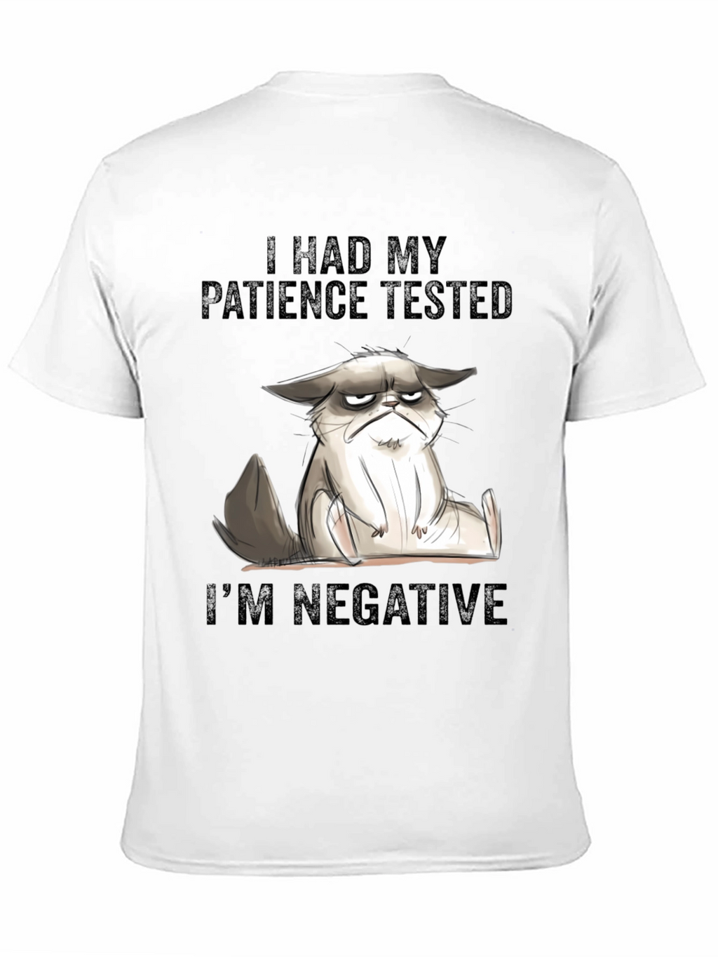 Grumpy Cat Patience Tested Black T-Shirt