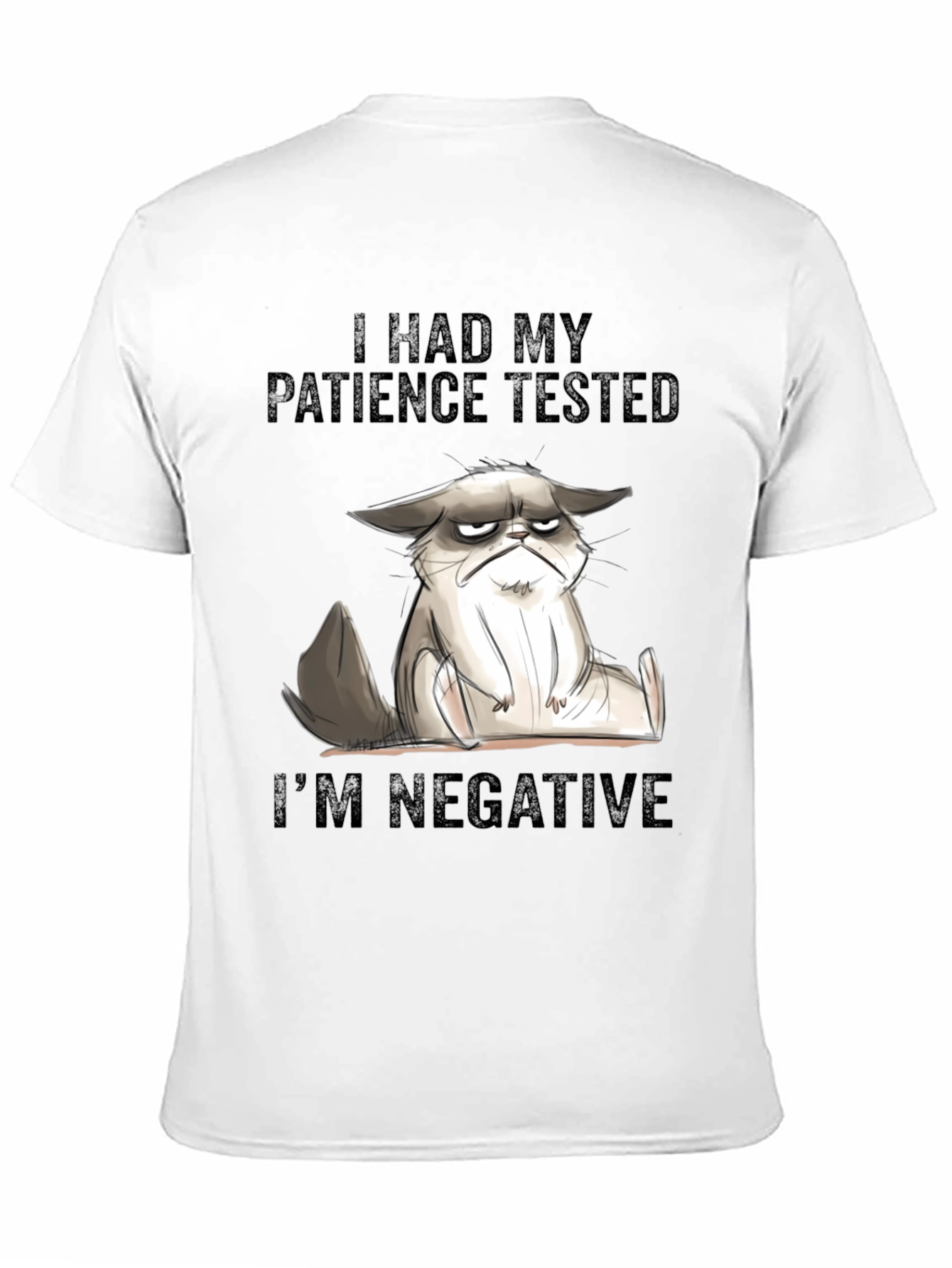 Grumpy Cat Patience Tested Black T-Shirt